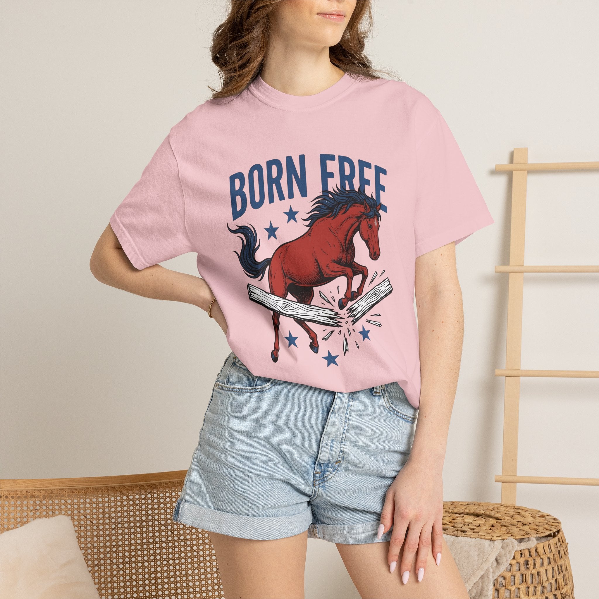 Wild Horse Shirt America Ranch Gift Women Sketch Tee Mustang T-Shirt Patriot Fan Drawing Graphic Cartoon Stars Tshirt