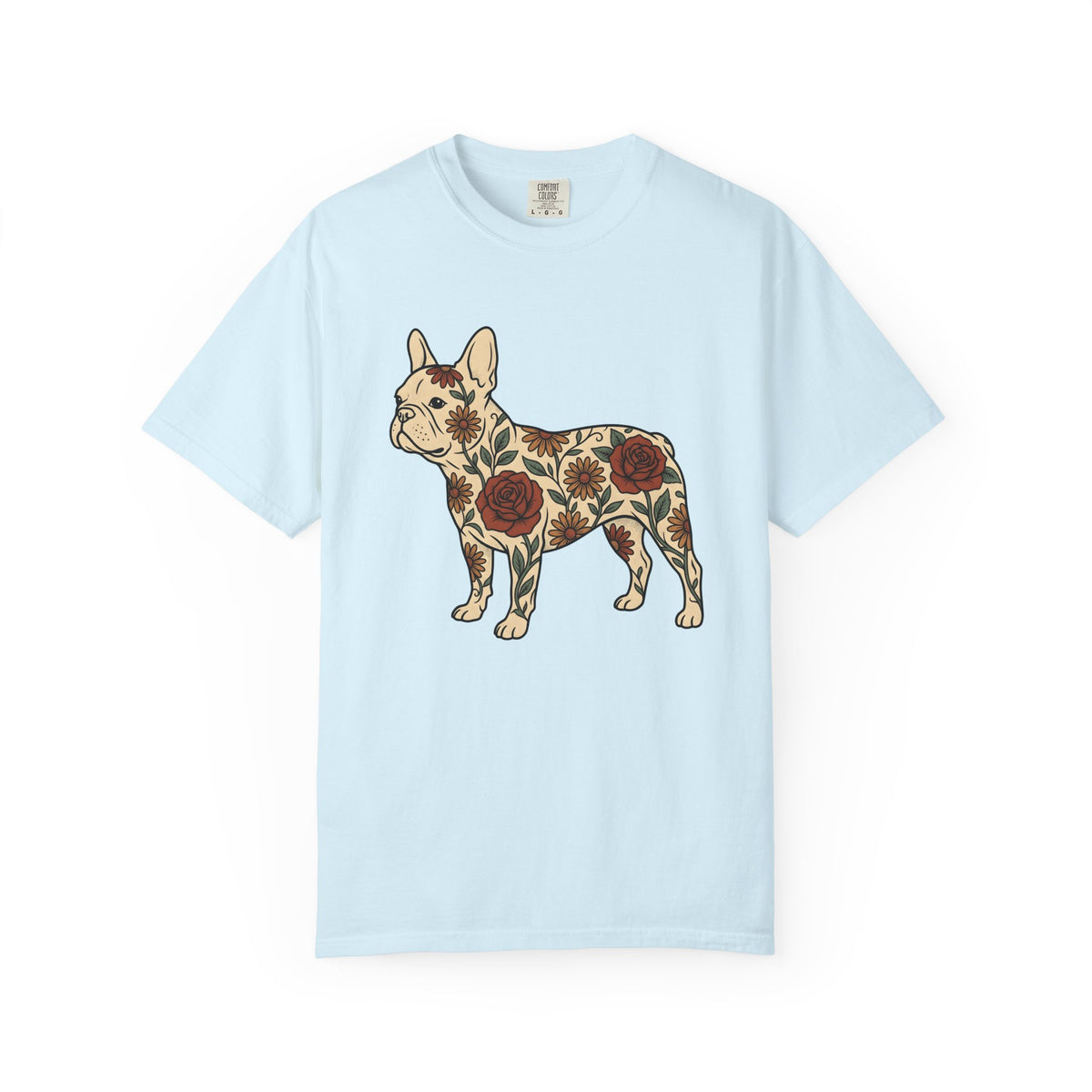 French Bulldog Shirt Dog Botanical Unisex Gift Traditional Tattoo Tee Bulldog