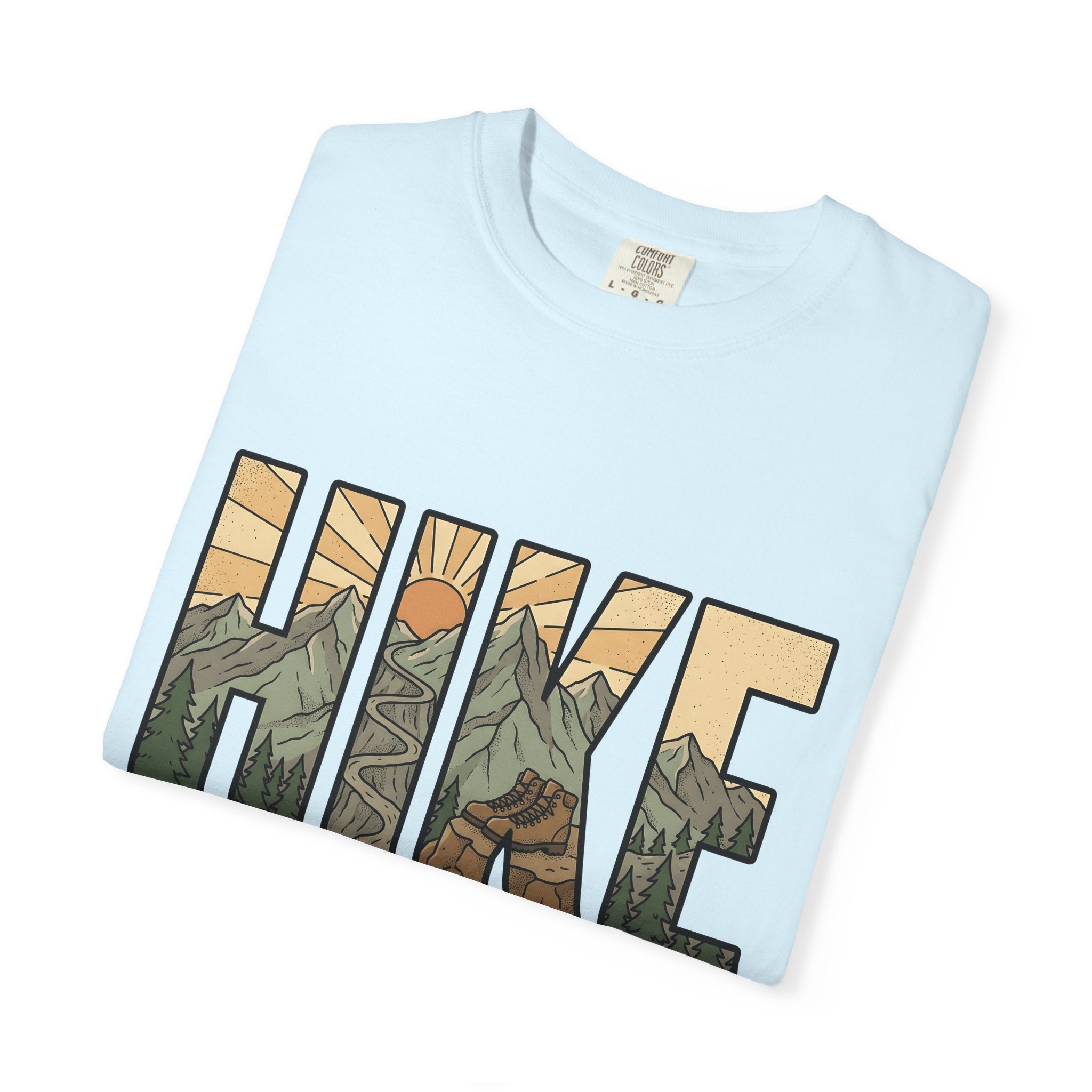 Mountain View Shirt Hiking Journey Gift Women Classic Tee Panorama T-Shirt Trekker Enthusiast Vintage Tshirt Travel Graphic Line Art Walking