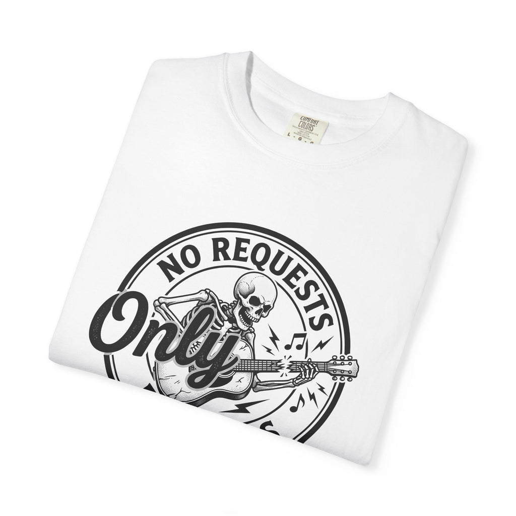 Skeleton Guitar Shirt Funny Melody Gift Women Classic Tee Guitar T-Shirt Humor Fan Vintage Tshirt Harmony Graphic Doodle Music Symbols