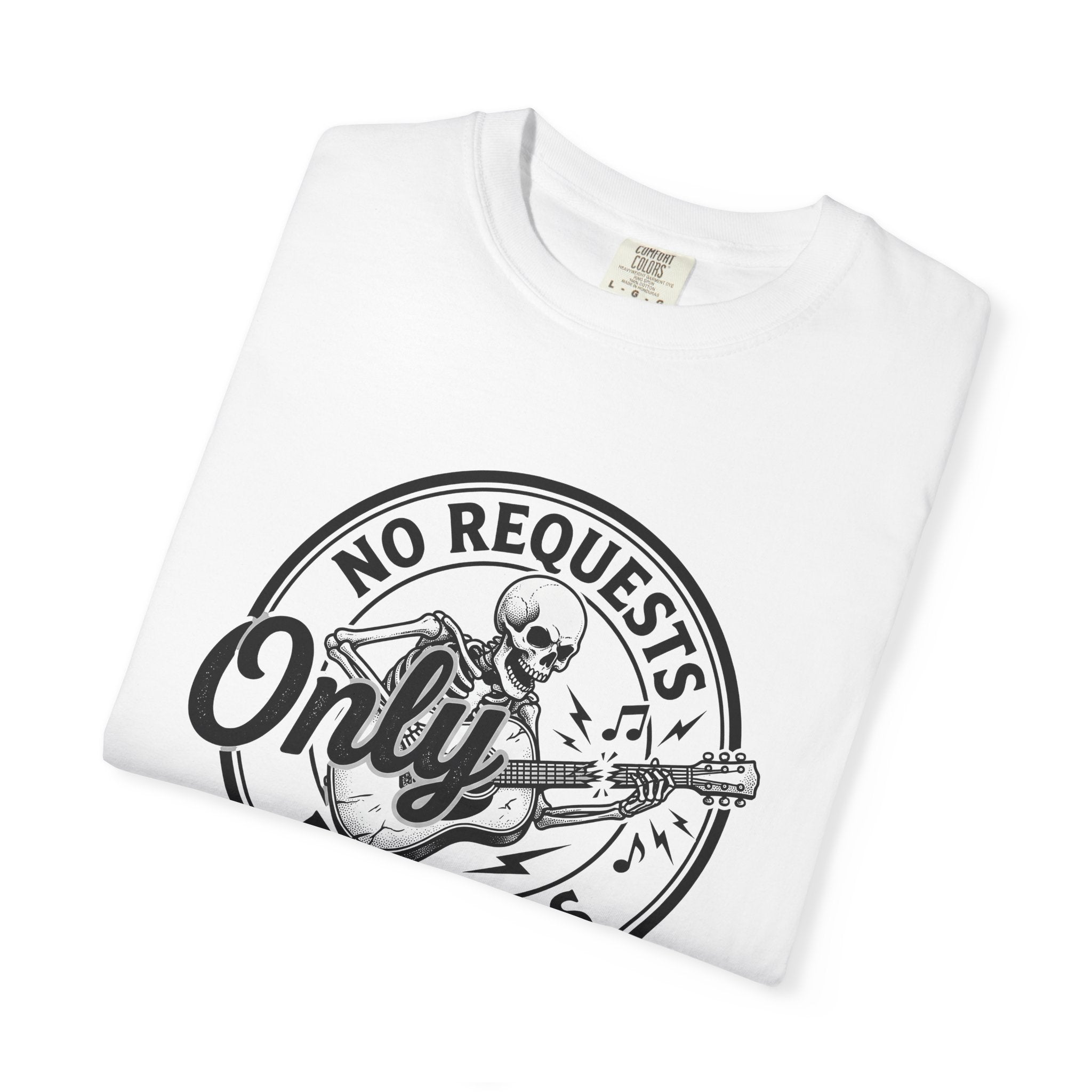Skeleton Guitar Shirt Funny Melody Gift Women Classic Tee Guitar T-Shirt Humor Fan Vintage Tshirt Harmony Graphic Doodle Music Symbols