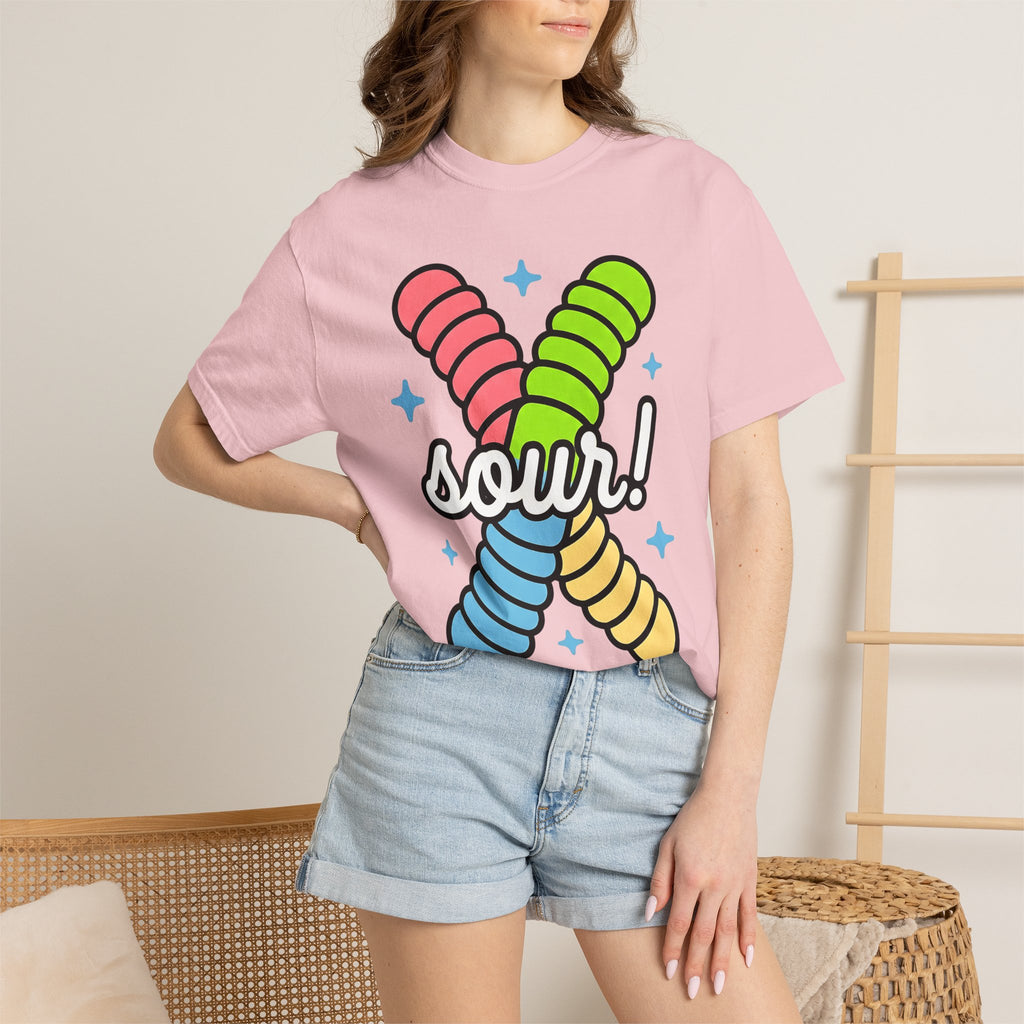 Gummy Worms Shirt St. Valentine's Day Candy Gift Women Cartoon Tee Jelly T-Shirt Valentine Fan Comic Tshirt Sweets Graphic Bold Stars Tshirt