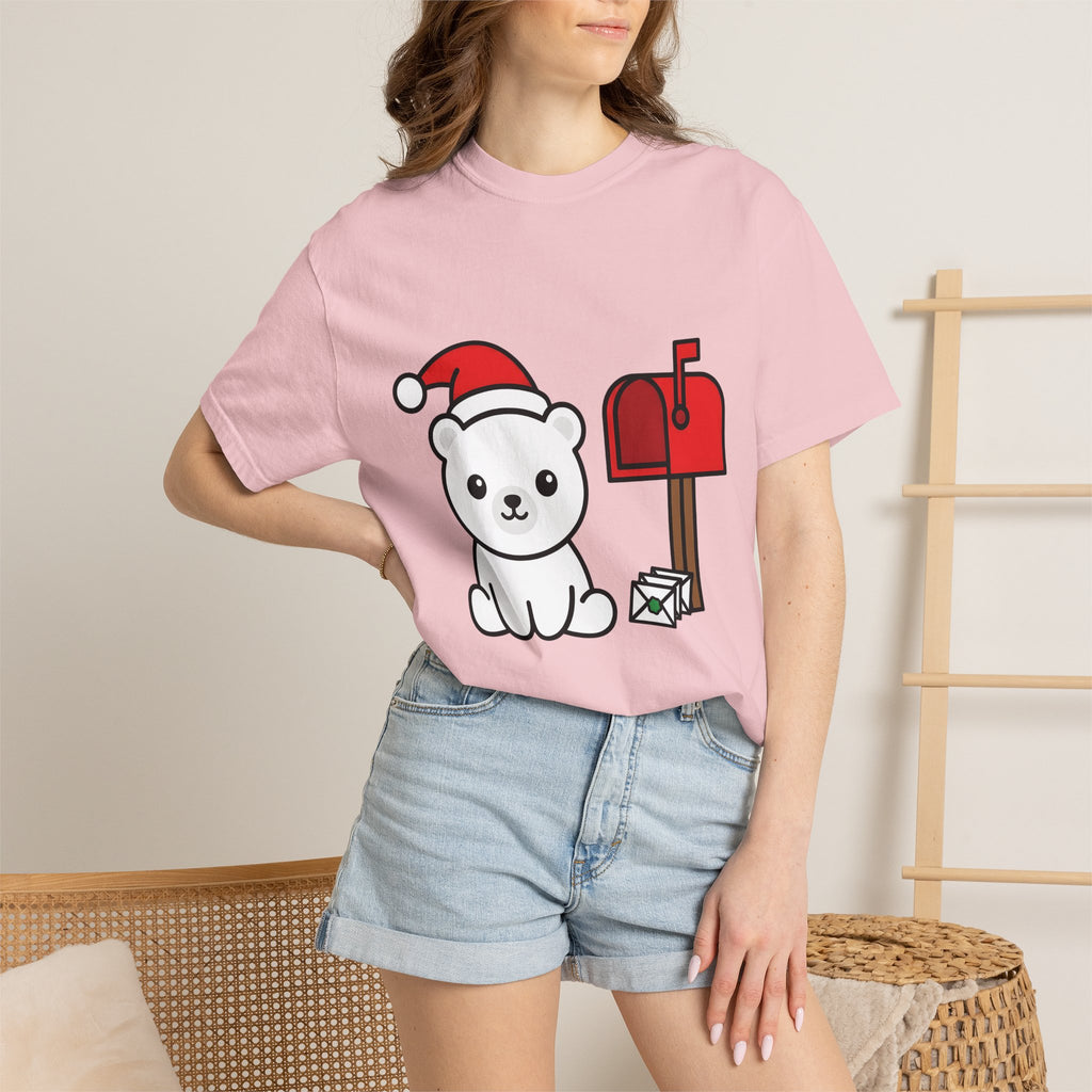White Bear Shirt Christmas Pets Gift Women Adorable Tee Polar Bear T-Shirt Xmas Fan Animal Graphic Tshirt Clean Letterbox Tshirt