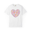 Pastel Rabbit Love Shirt Easter Outdoors Gift Women Line Art Tee Bunny T-Shirt Spring Fan Hand Drawn Tshirt Nature Graphic Sketch Daisy