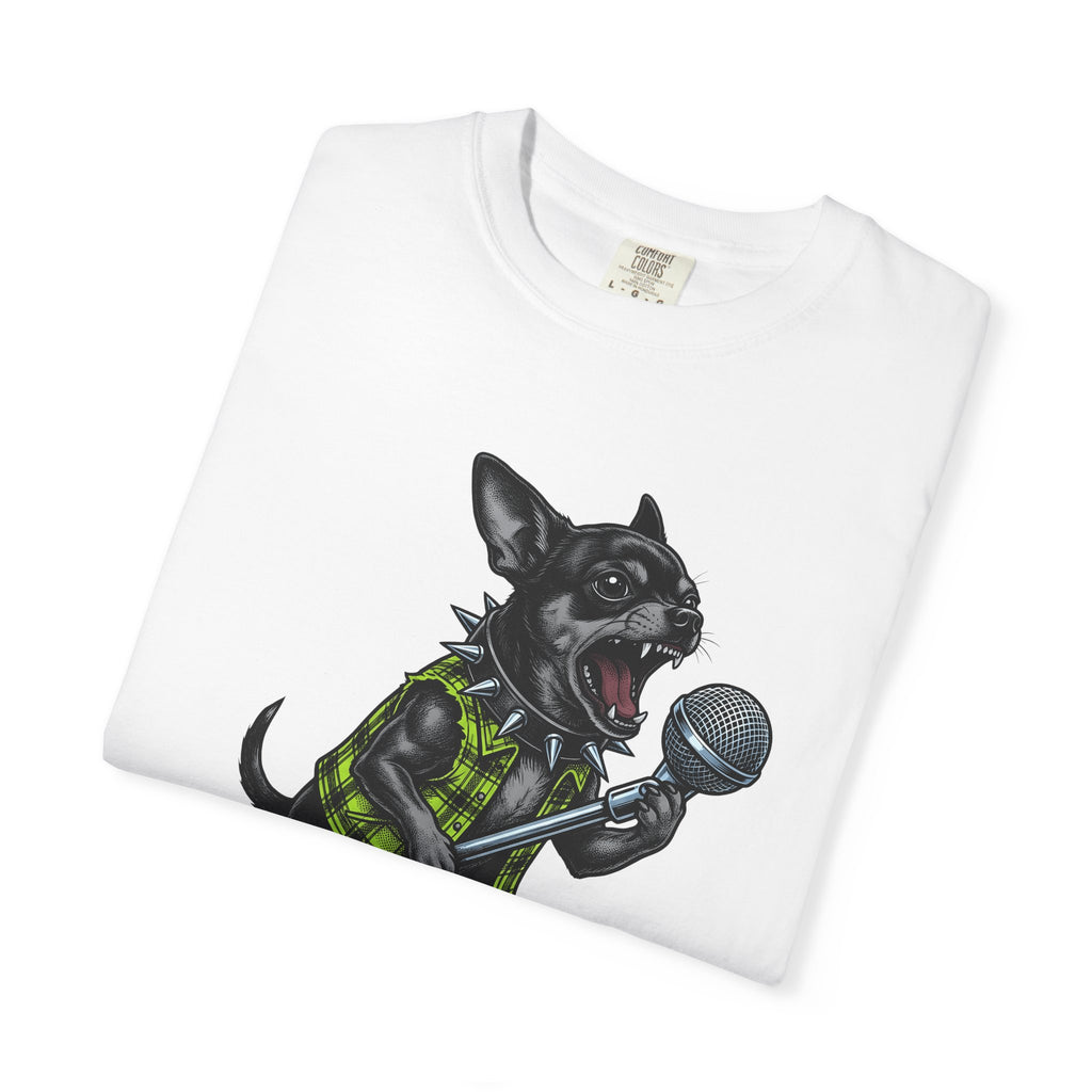 Chihuahua Performer Shirt Dog Audio Gift Women Illustrative Tattoo Tee Chi T-Shirt Dog Fan Tattooed Tshirt Sound Graphic Heritage Mic Tshirt