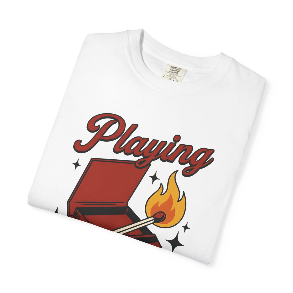 Fire Match Shirt Fire Comedy Gift Women Modern Graphic Tee Matchstick T-Shirt Flame Fan Graphic Design Illustration Classic Shine Tshirt
