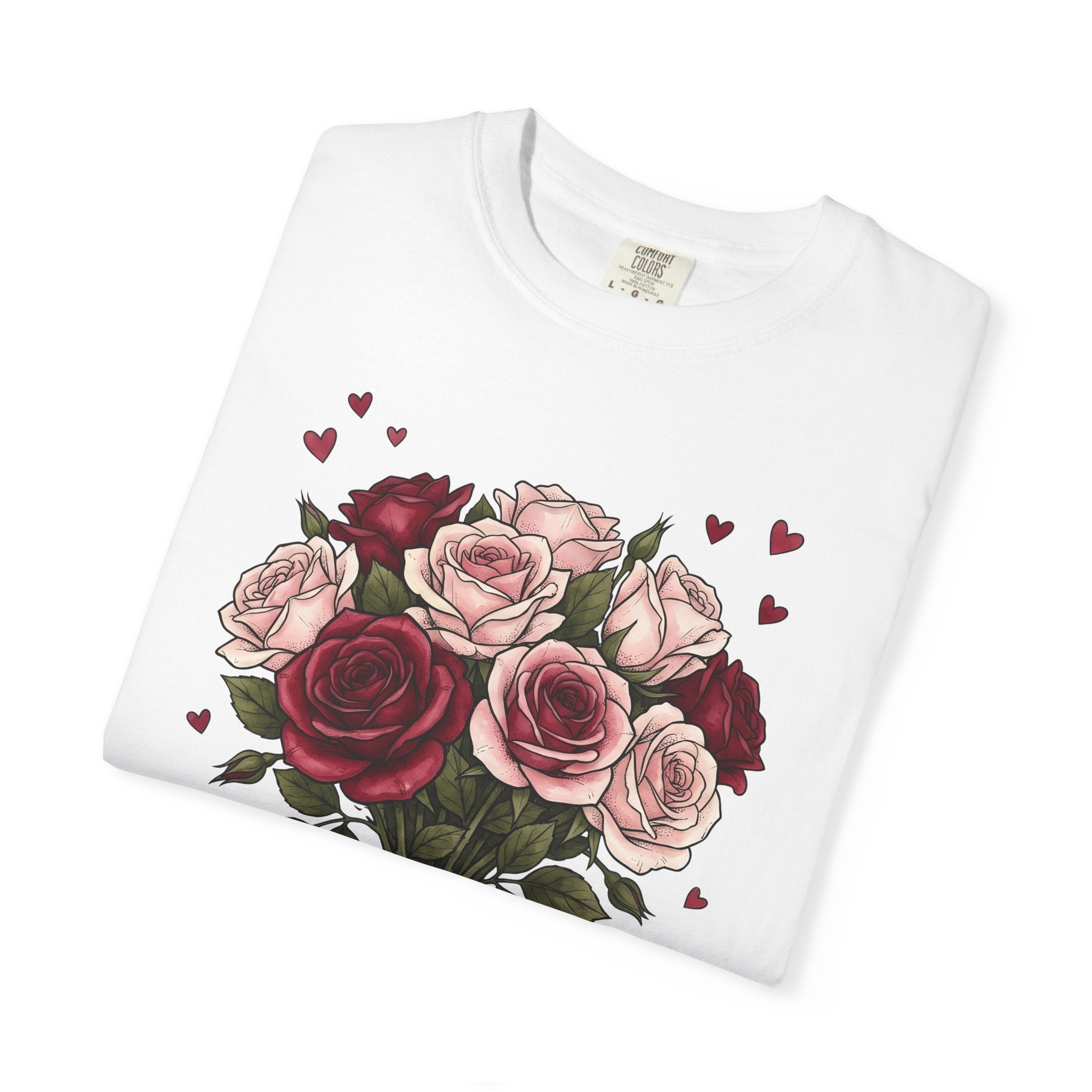 Flower Bouquet Shirt St. Valentines Day Blossoms Gift Women Sketch Tee Floral Arrangement T-Shirt Valentine Fan Hand Drawn Tshirt Floral