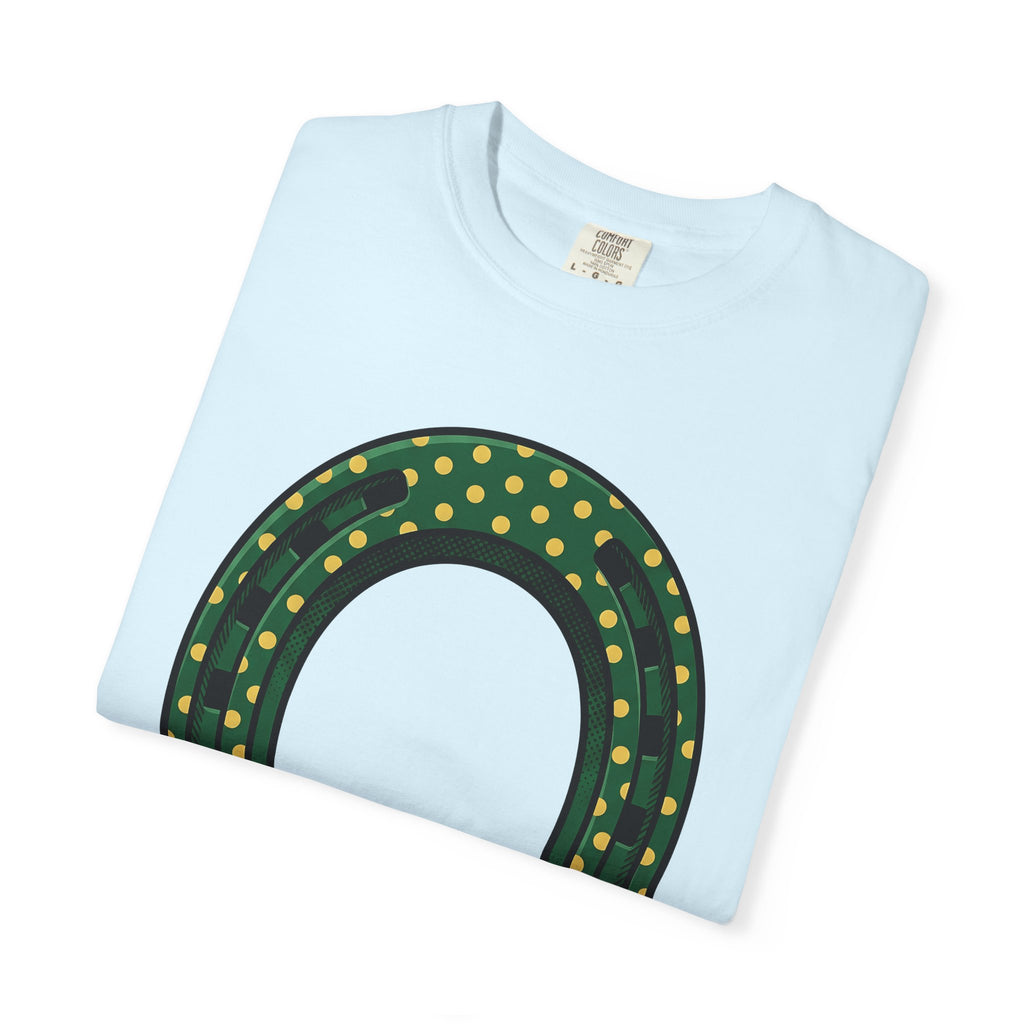 Lucky Horseshoe Shirt St Patrick's Day Amulet Gift Women Hand Drawn Tee Horseshoe T-Shirt St Patricks Fan Hand Drawn Tshirt Charm Graphic