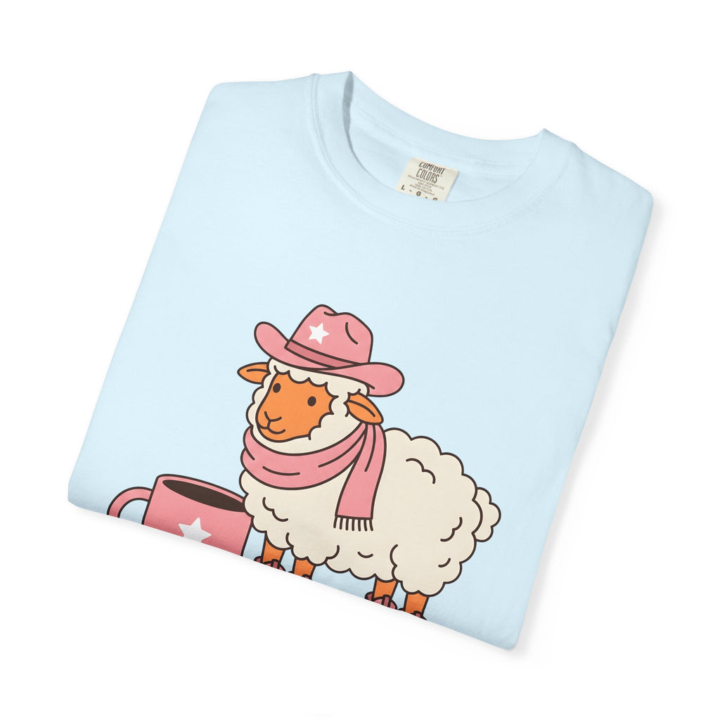 Cowgirl Sheep Shirt Coffee Animal Gift Women Kawaii Tee Shepherd T-Shirt Coffee Fan Cute Tshirt Creature Graphic Cartoon Coffee Mug Tshirt