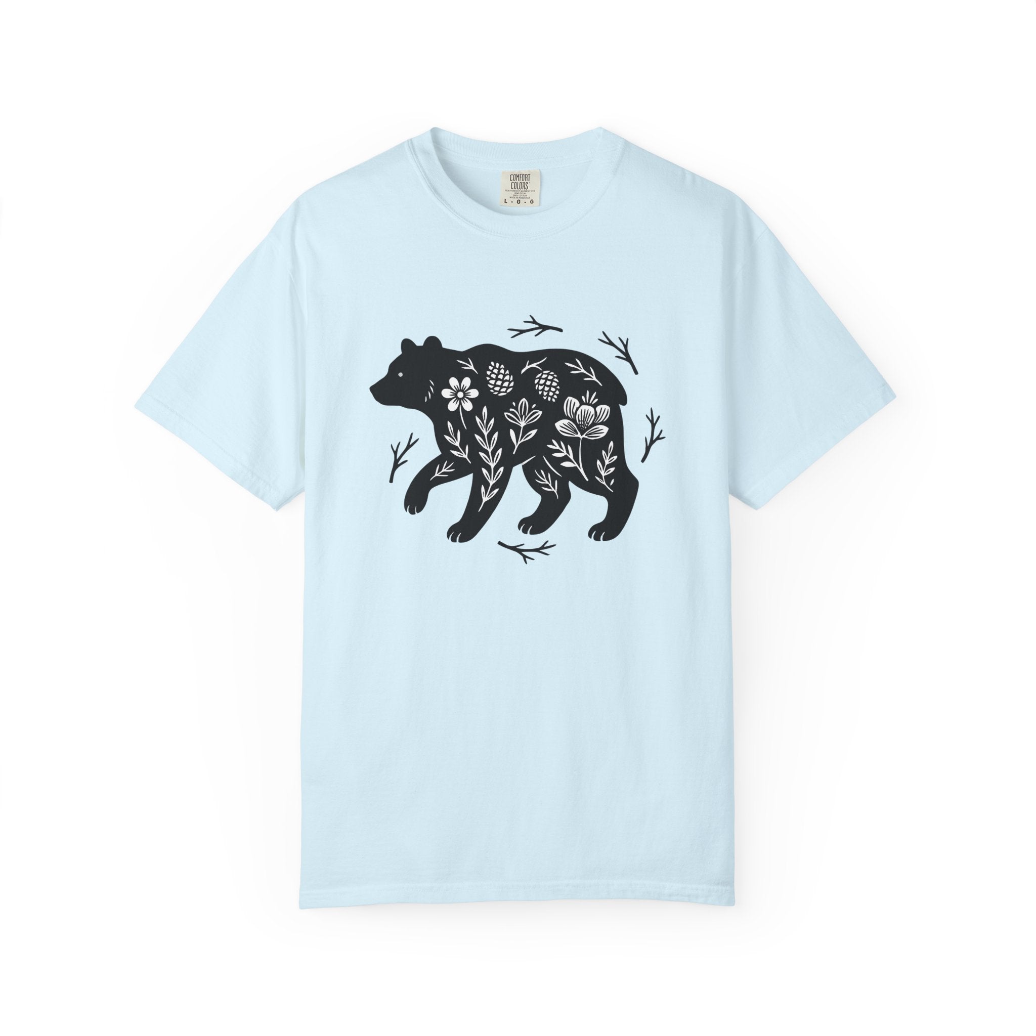 Bear Bloom Shirt Cottagecore Wilderness Gift Women Modern Tee Bear T-Shirt Cottage Decor Fan Abstract Tshirt Wilderness Graphic Doodle