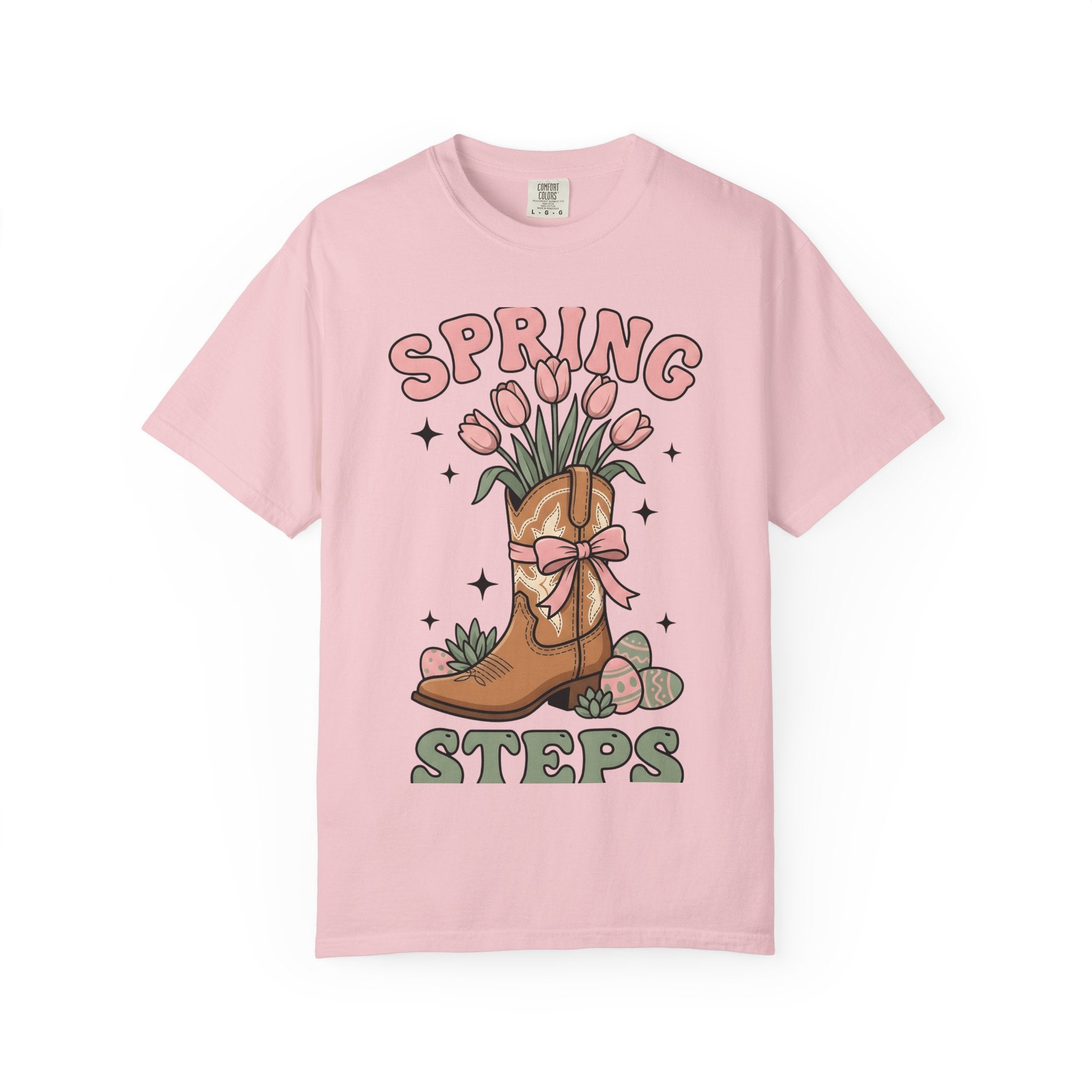 Cowboy Boot Bouquet Shirt Easter Garden Gift Women Sketch Tee Boot Arrangement T-Shirt Spring Fan Floral Drawing Tshirt Hand Drawn Decorated