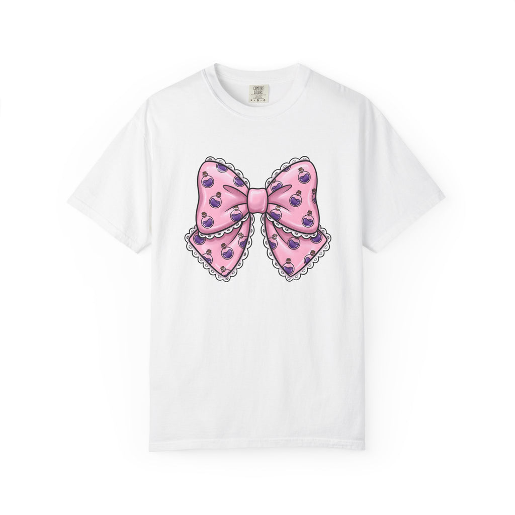 Magic Bow Shirt Halloween Sorcery Gift Women Cute Tee Bow T-Shirt Spooky Fan Kawaii Tshirt Magic Graphic Comic Trim Tshirt