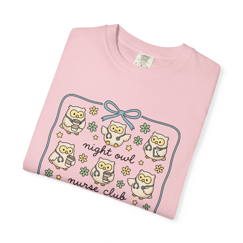 Nurse Owl Shirt Nurses Animal Gift Women Kawaii Tee Owl T-Shirt Nursing Enthusiast Cute Tshirt Wildlife Graphic Hand Drawn Coffee Cup Tshirt