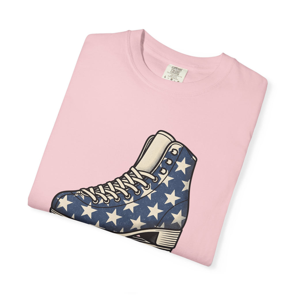 Roller Skates Shirt Roller Skate Usa Gift Women Hand Drawn Tee Roller Skating T-Shirt Skater Fan Sketched Tshirt American Graphic Star