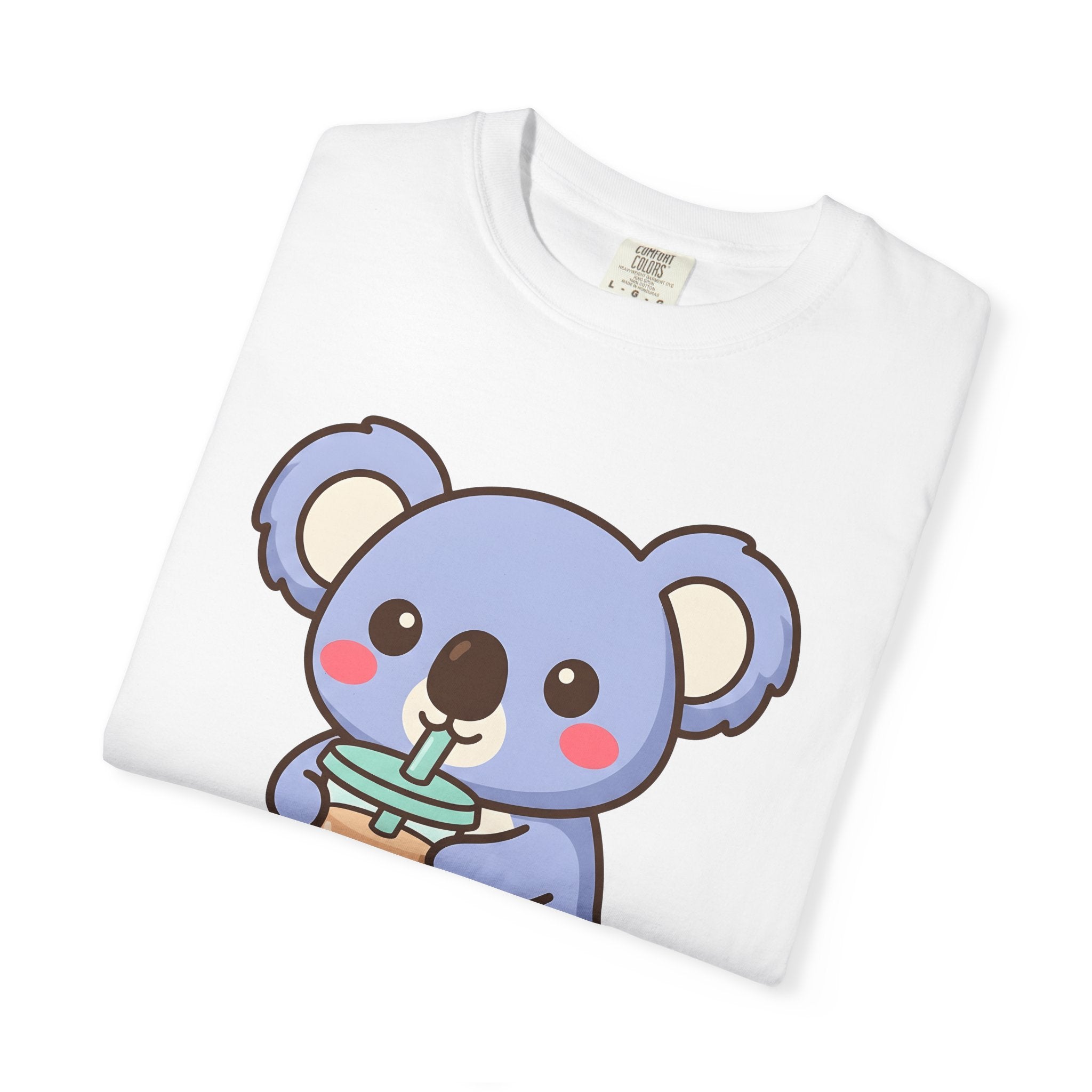 Koala Bubble Shirt Drinks Wildlife Gift Women Chibi Tee Koala T-Shirt Beverage Fan Animal Graphic Illustration Animation Pearl Tea Tshirt