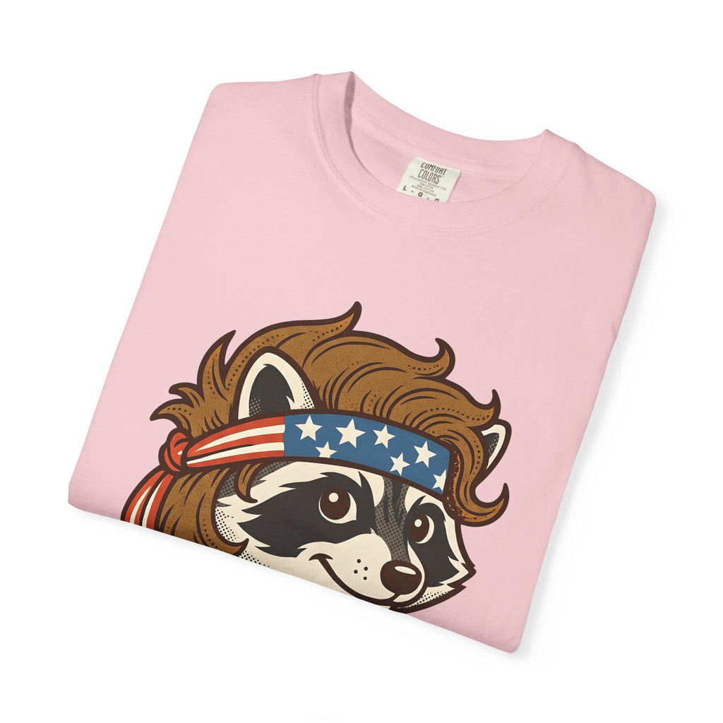 Raccoon Head Wrap Shirt America 4Th Of July Creature Gift Women Hand Drawn Tee Headband T-Shirt Patriot Fan Illustrated Tshirt Animal