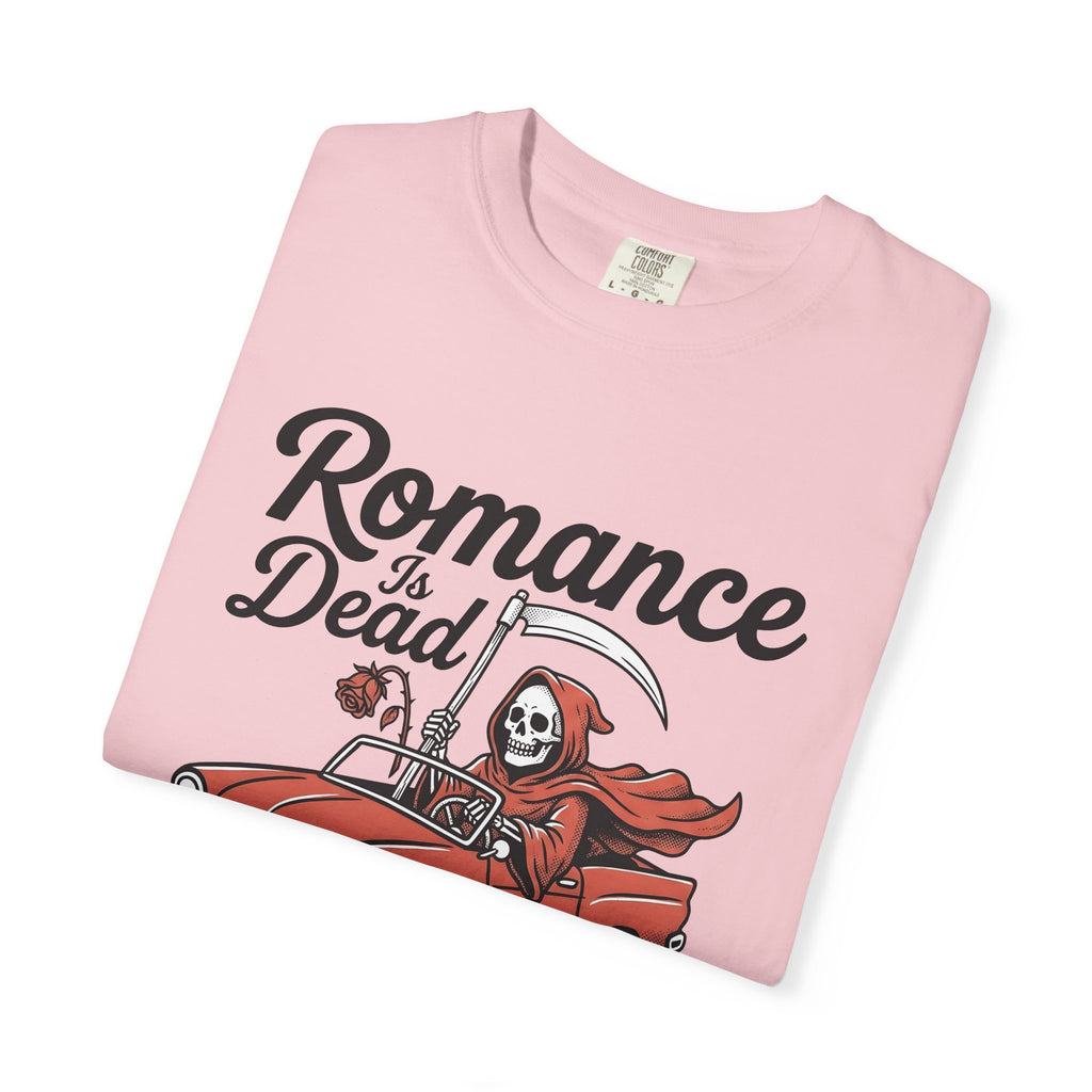 Grim Reaper Car Shirt St. Valentine's Day Dark Humor Gift Women Bold Graphic Tee Reaper T-Shirt Valentine Fan Graphic Design Humor Graphic