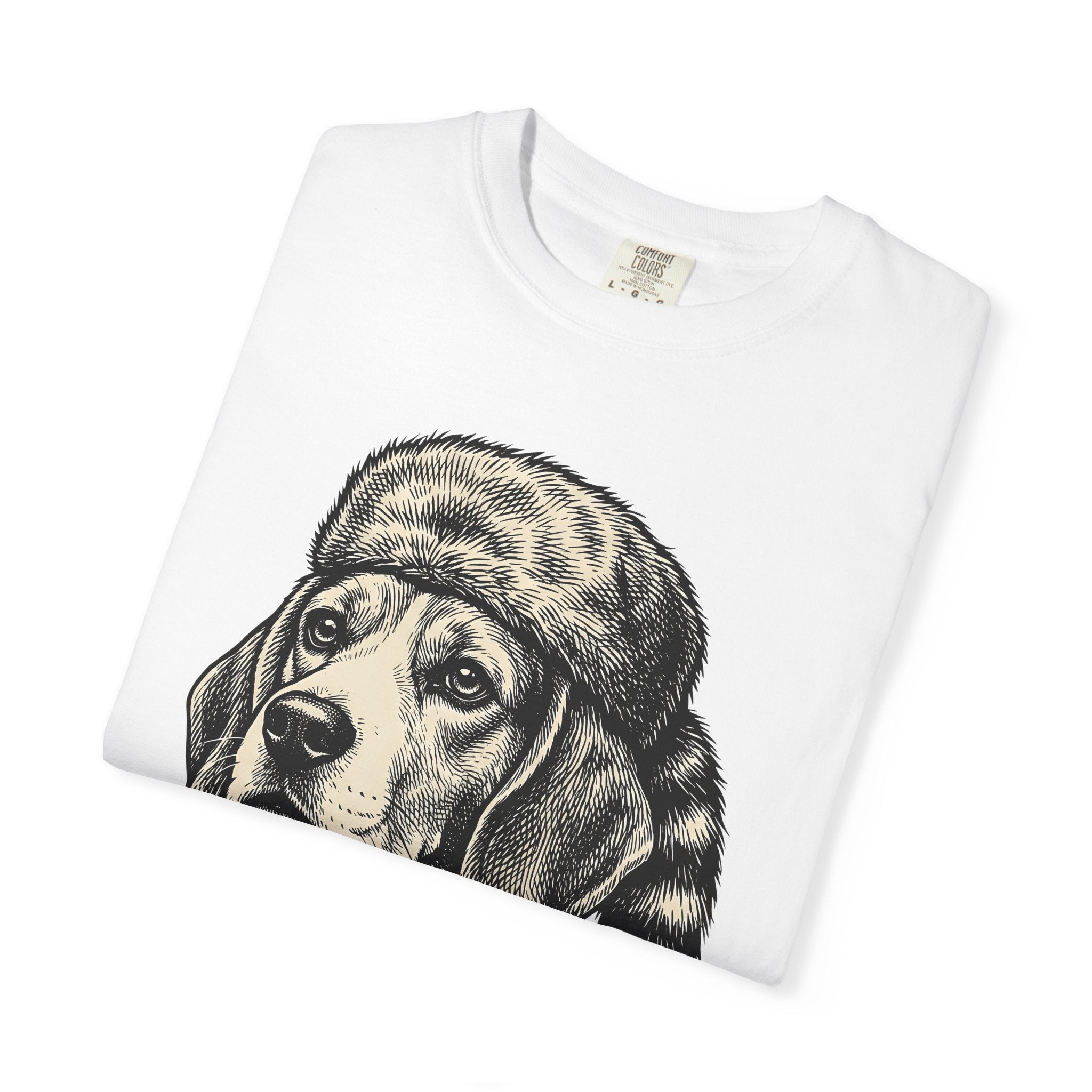 Beagle Pet Shirt Dog Wildlife Gift Women Line Art Tee Hound T-Shirt Dog Fan Illustration Graphic Cartoon Furry Cap Tshirt