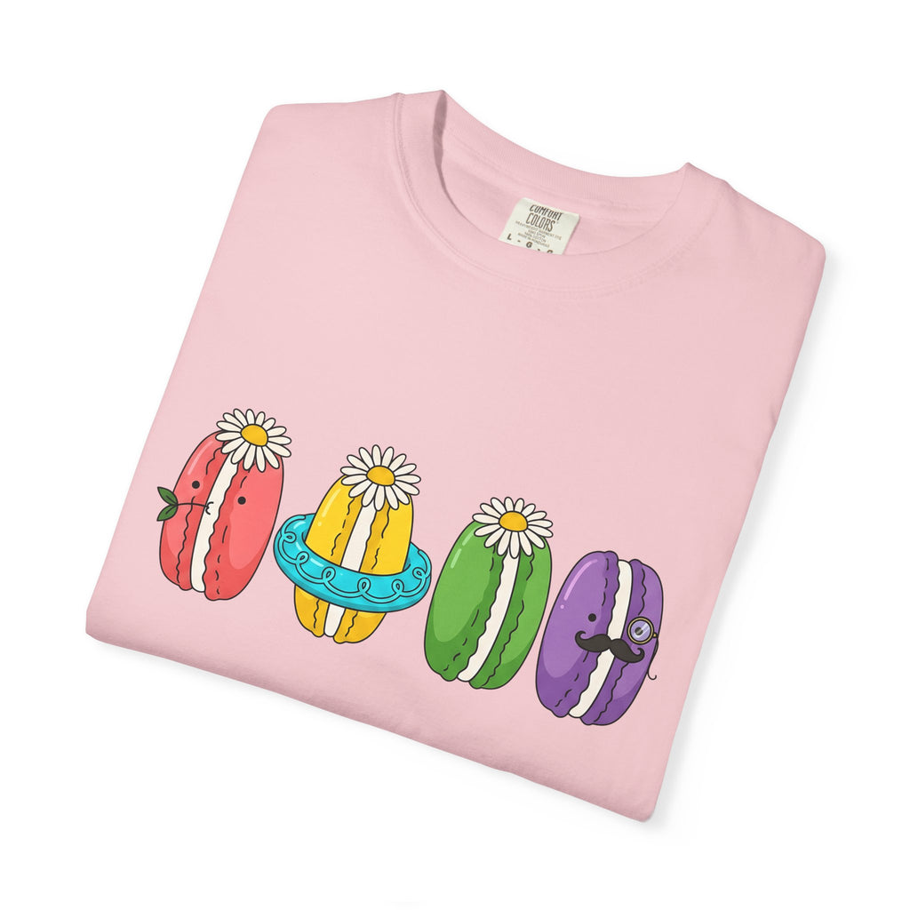 Cute Macarons Shirt Desserts Food Gift Women Kawaii Tee Macaron T-Shirt Pastry Fan Mochi Tshirt Foodie Graphic Cartoon Flowers Tshirt
