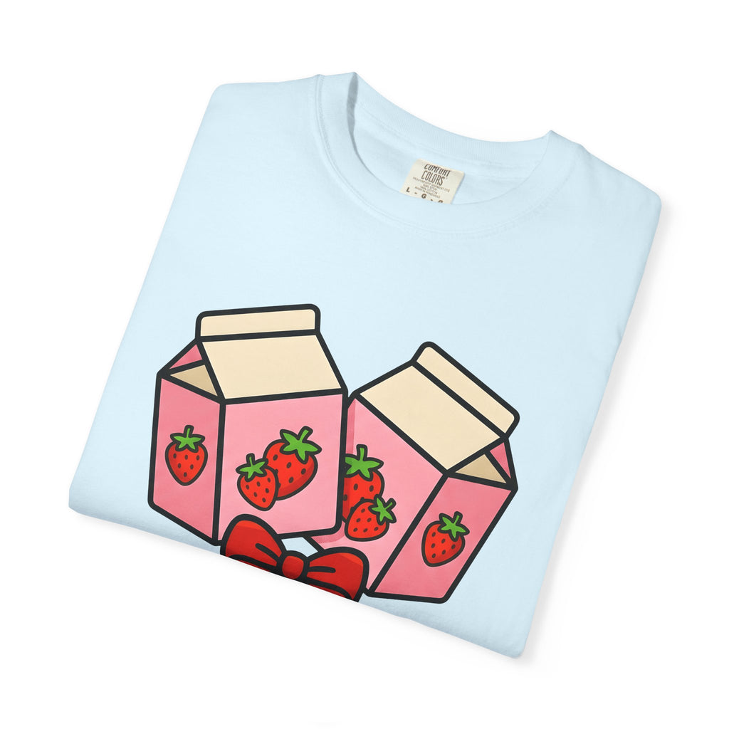 Strawberry Cream Carton Shirt Drinks Cuisine Gift Women Sweet Tee Cream Carton T-Shirt Beverage Fan Dairy Tshirt Food Graphic Illustration