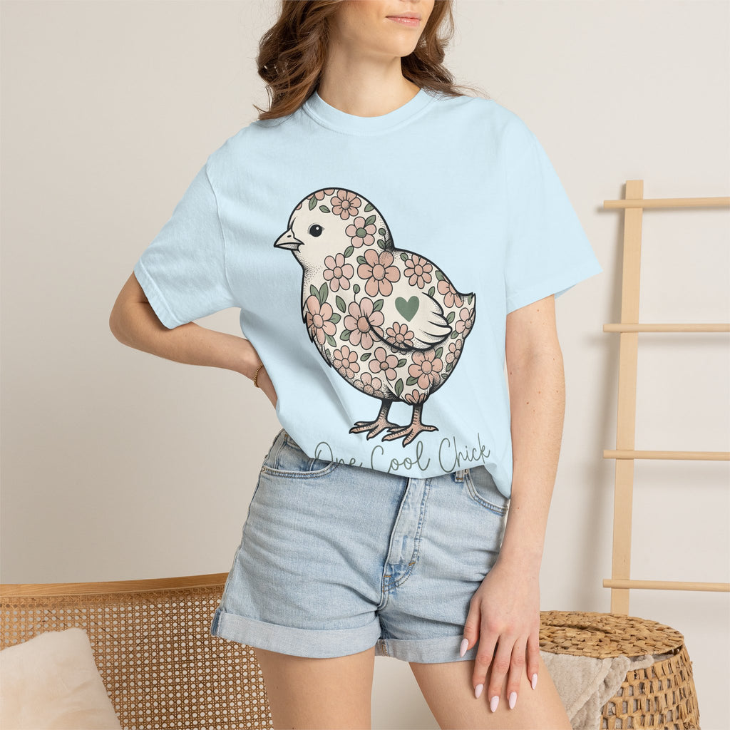 Blossom Hen Shirt Easter Wildlife Gift Women Indie Tee Chicken T-Shirt Spring Fan Hen Tshirt Wildlife Illustration Classic Heart Shape