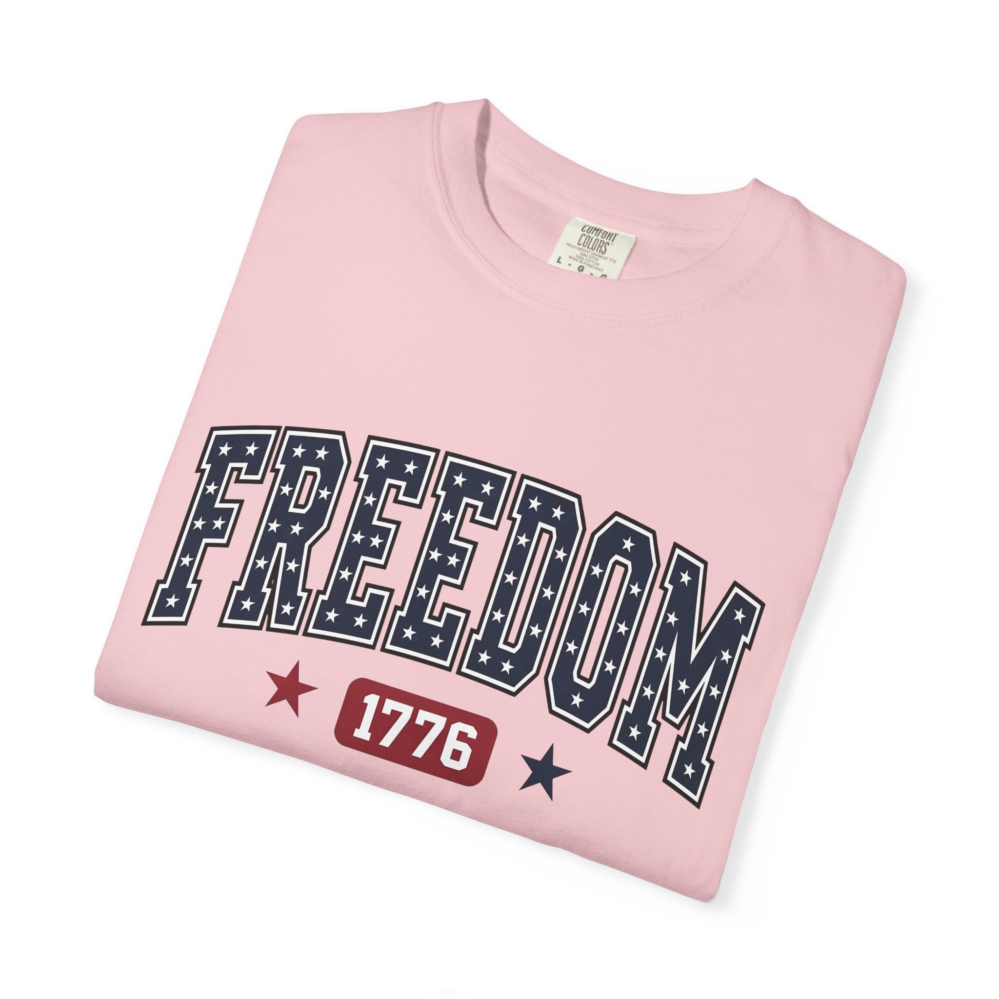 Star Pattern Text Shirt America Holiday Gift Women Patriotic Tee Typography T-Shirt American Enthusiast Retro Tshirt Celebration Graphic