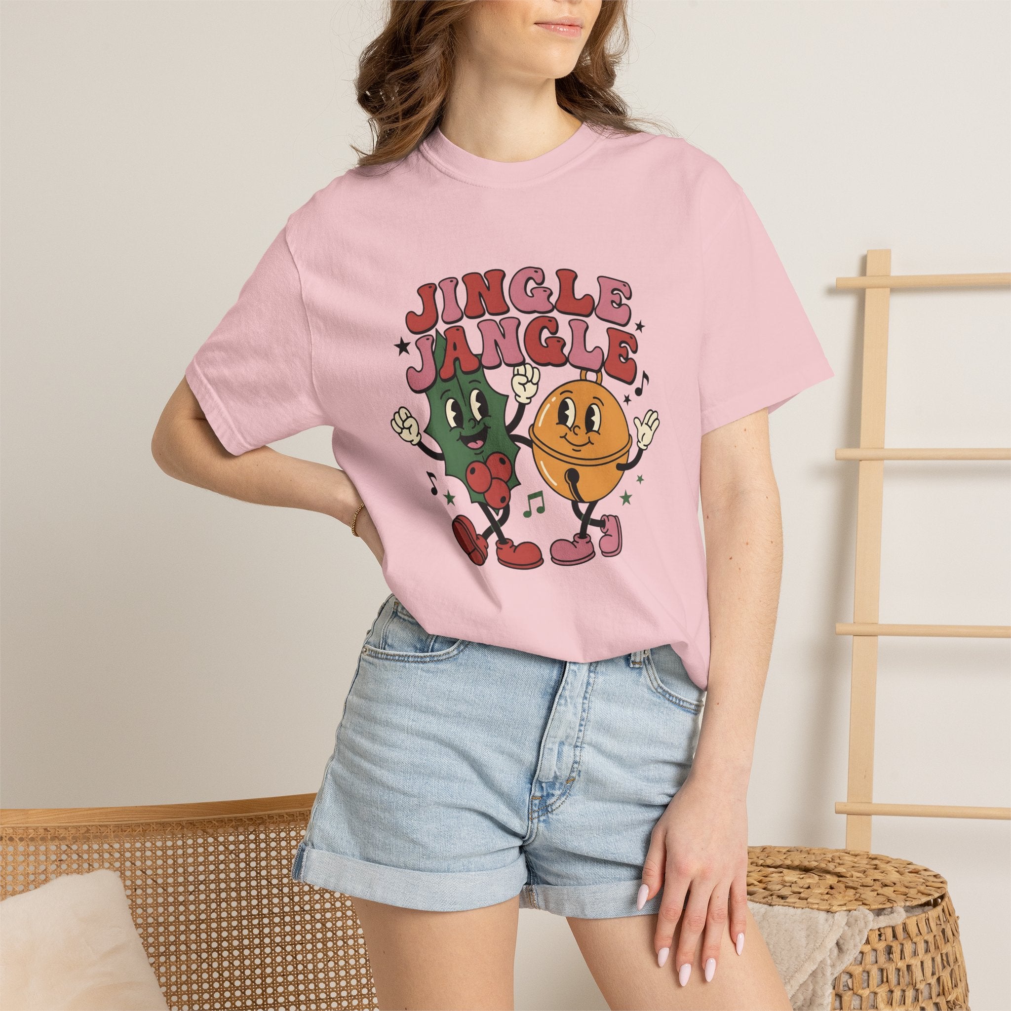 Holly Jingle Bell Shirt Christmas Event Gift Women Caricature Tee Jingle Bell T-Shirt Christmas Fan Cartoon Tshirt Party Graphic Classic