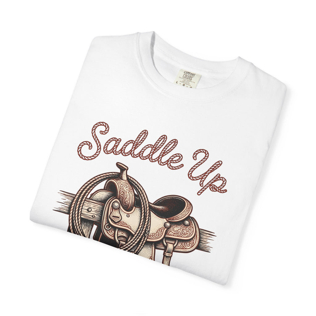 Cowboy Saddle Shirt Cowgirl Country Gift Women Rustic Tee Western Saddle T-Shirt Cowboy Fan Western Tshirt Country Graphic Sketch Rope