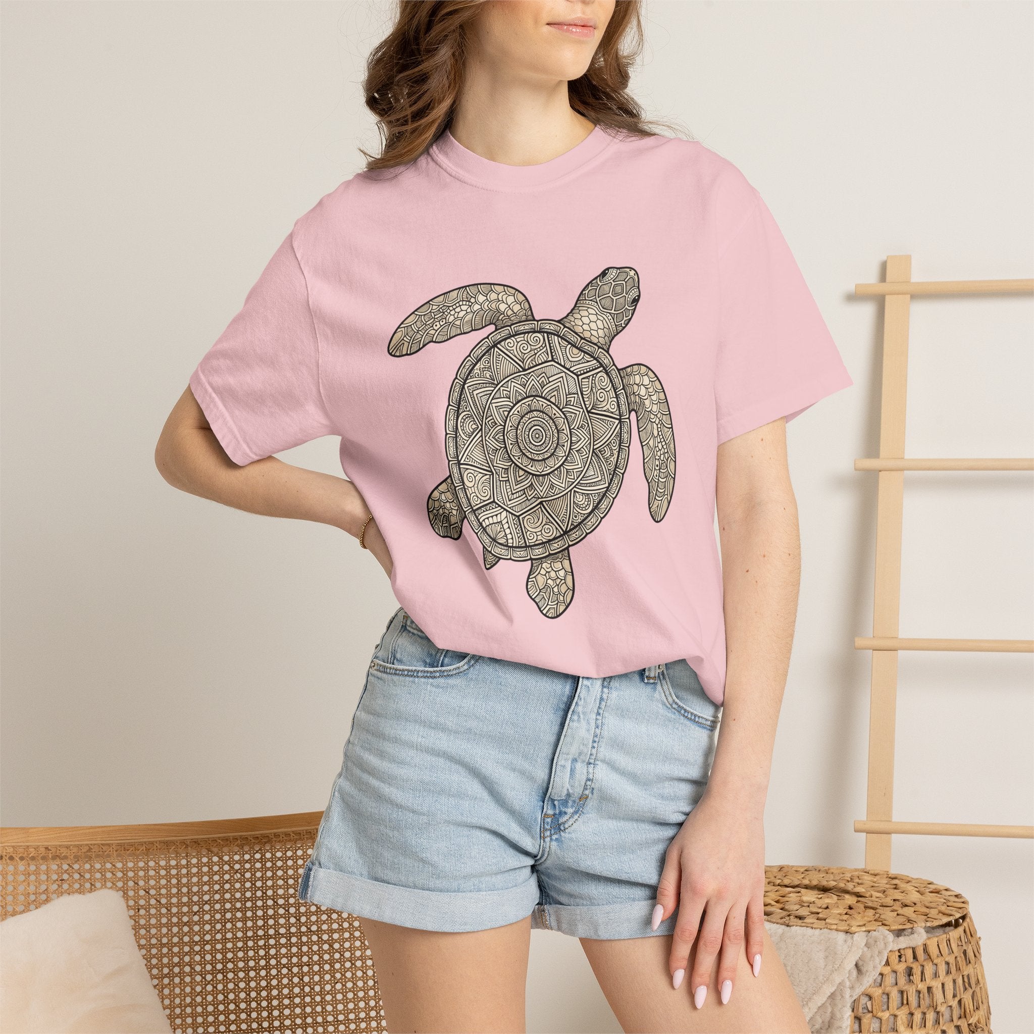 Marine Turtle Shirt Animals Environment Gift Women Paisley Tee Sea Turtle T-Shirt Wildlife Fan Conservation Graphic Folk Decoration Tshirt
