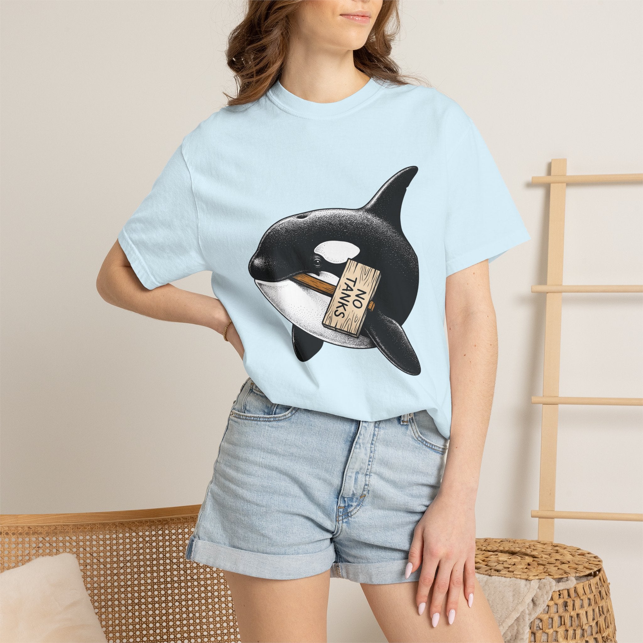 Orca Whale Shirt Animal Aquatic Gift Women Old School Tee Killer Whale T-Shirt Wildlife Fan Marine Graphic Tshirt Hand Drawn Demonstration