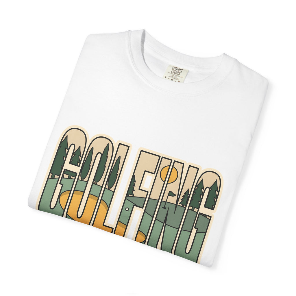 Golf Course Shirt Golf Outdoors Gift Women Bold Graphic Tee Links T-Shirt Golfer Enthusiast Graphic Tshirt Nature Graphic Minimal Trees