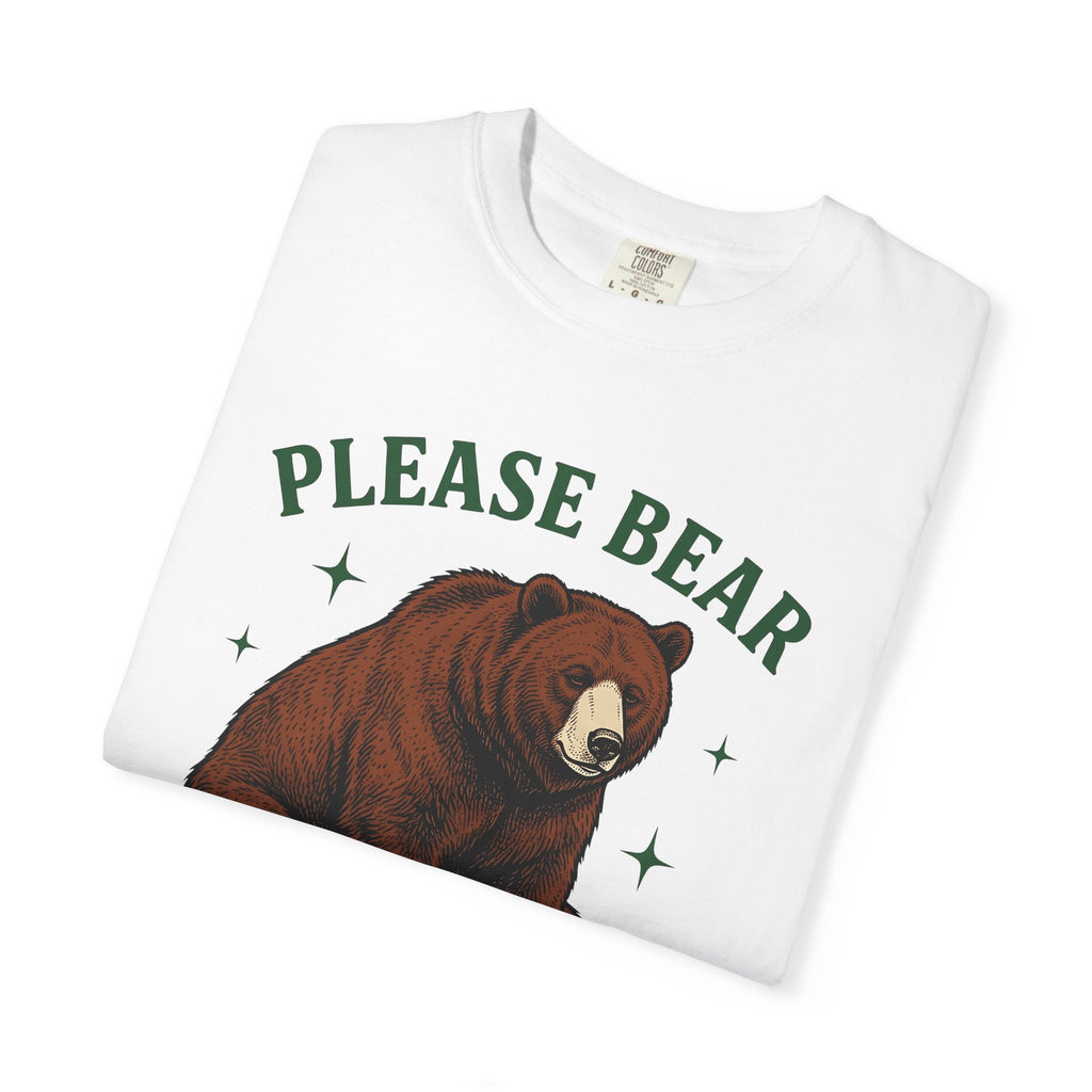 Brown Bear Shirt Funny Nature Gift Women Hand Drawn Tee Grizzly T-Shirt Humor Fan Illustrated Tshirt Wildlife Graphic Line Art Stars Tshirt