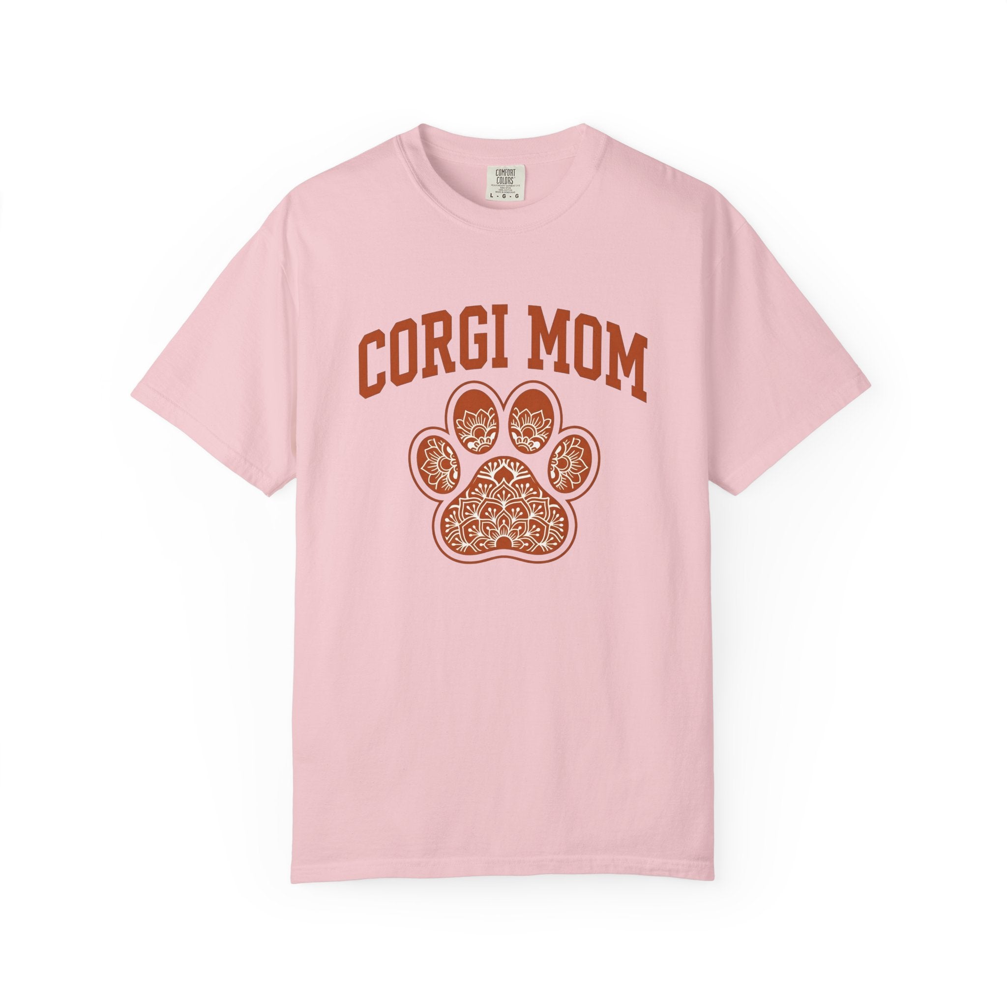 Corgi Paw Shirt Dog Pet Gift Women Boho Tee Dog Paw T-Shirt Dog Fan Canine Graphic Animal Illustration Vintage Mandala Tshirt