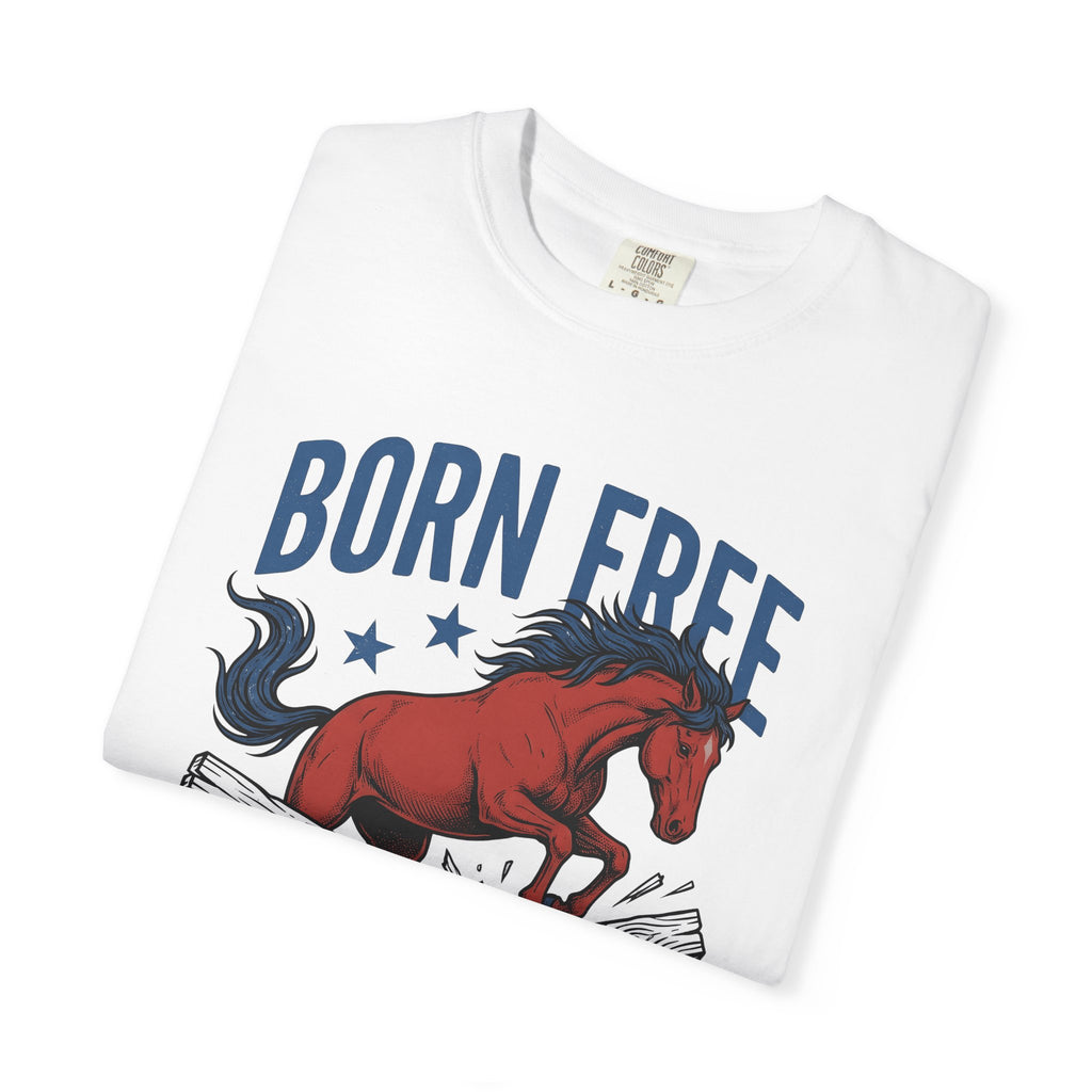 Wild Horse Shirt America Ranch Gift Women Sketch Tee Mustang T-Shirt Patriot Fan Drawing Graphic Cartoon Stars Tshirt