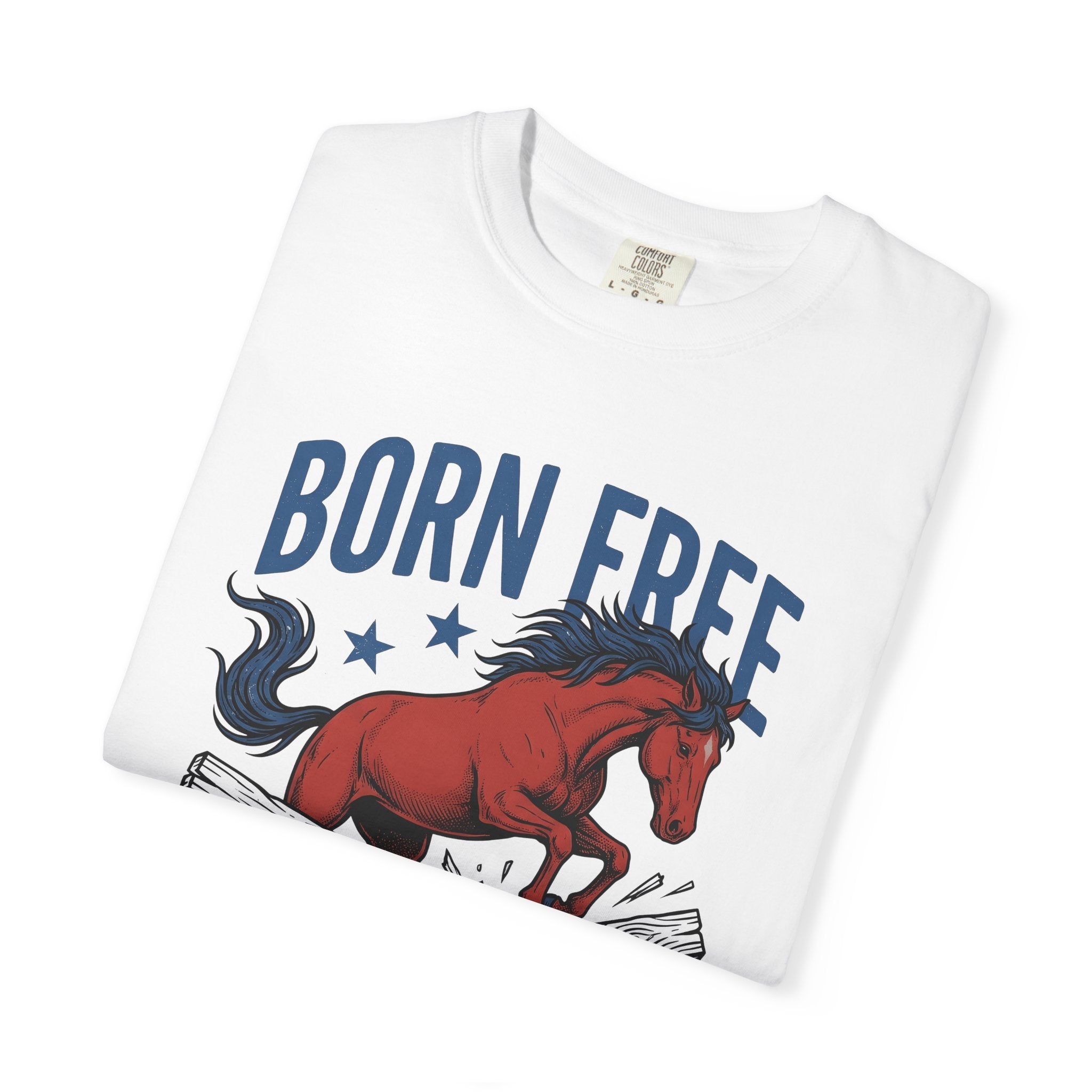 Wild Horse Shirt America Ranch Gift Women Sketch Tee Mustang T-Shirt Patriot Fan Drawing Graphic Cartoon Stars Tshirt
