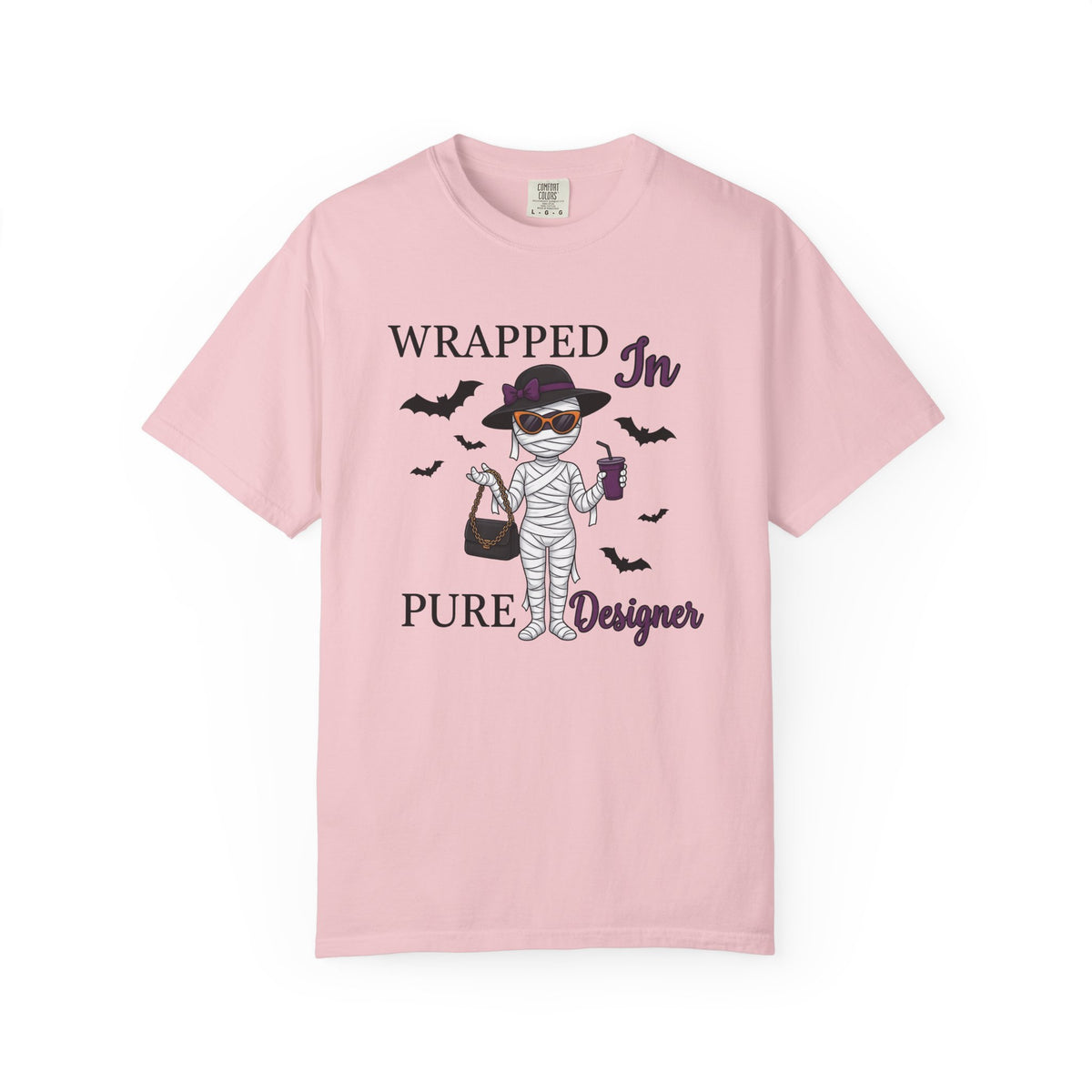 Mummy Style Shirt Halloween Clothing Gift Women Comic Tee Wrap T-Shirt Horror Fan Cartoon Tshirt Apparel Graphic Vintage Flying Bats Tshirt