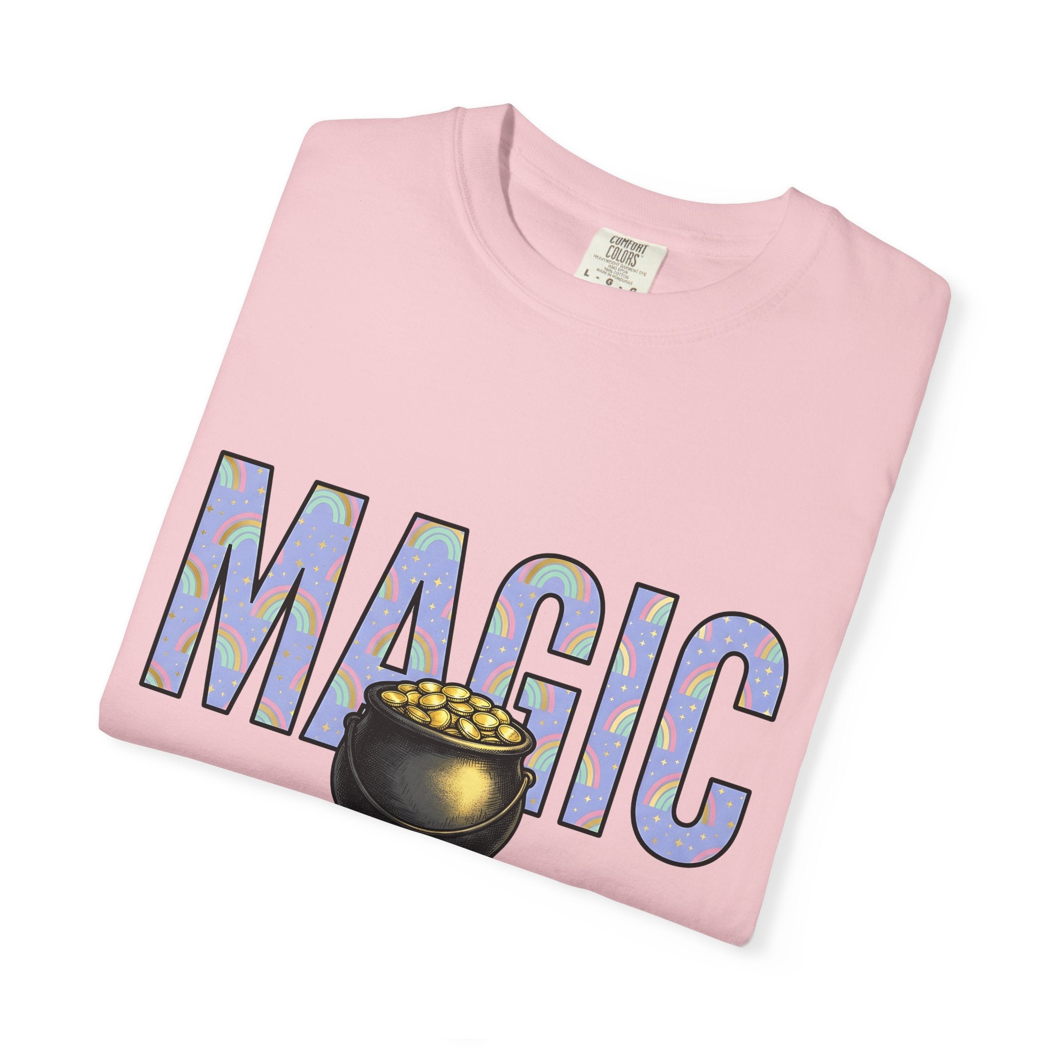 Pot Gold Shirt St. Patrick's Day Luck Gift Women Bold Tee Treasure T-Shirt Irish Fan Vintage Tshirt Fortune Graphic Retro Rainbow Tshirt