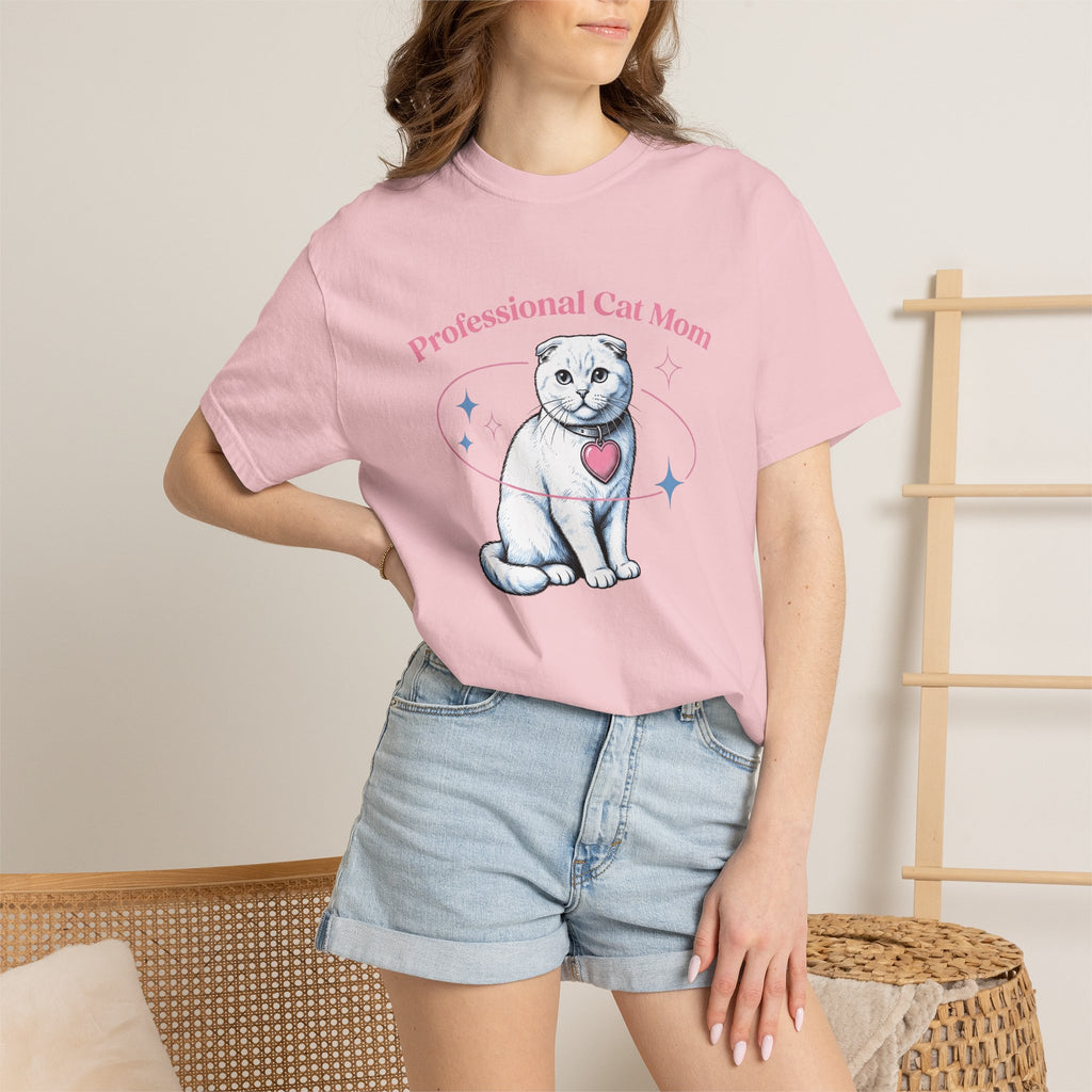 Scottish Fold Cat Shirt Cat Pet Gift Women Hand Drawn Tee Cat T-Shirt Cat Fan Feline Tshirt Pet Graphic Retro Heart Pendant Tshirt