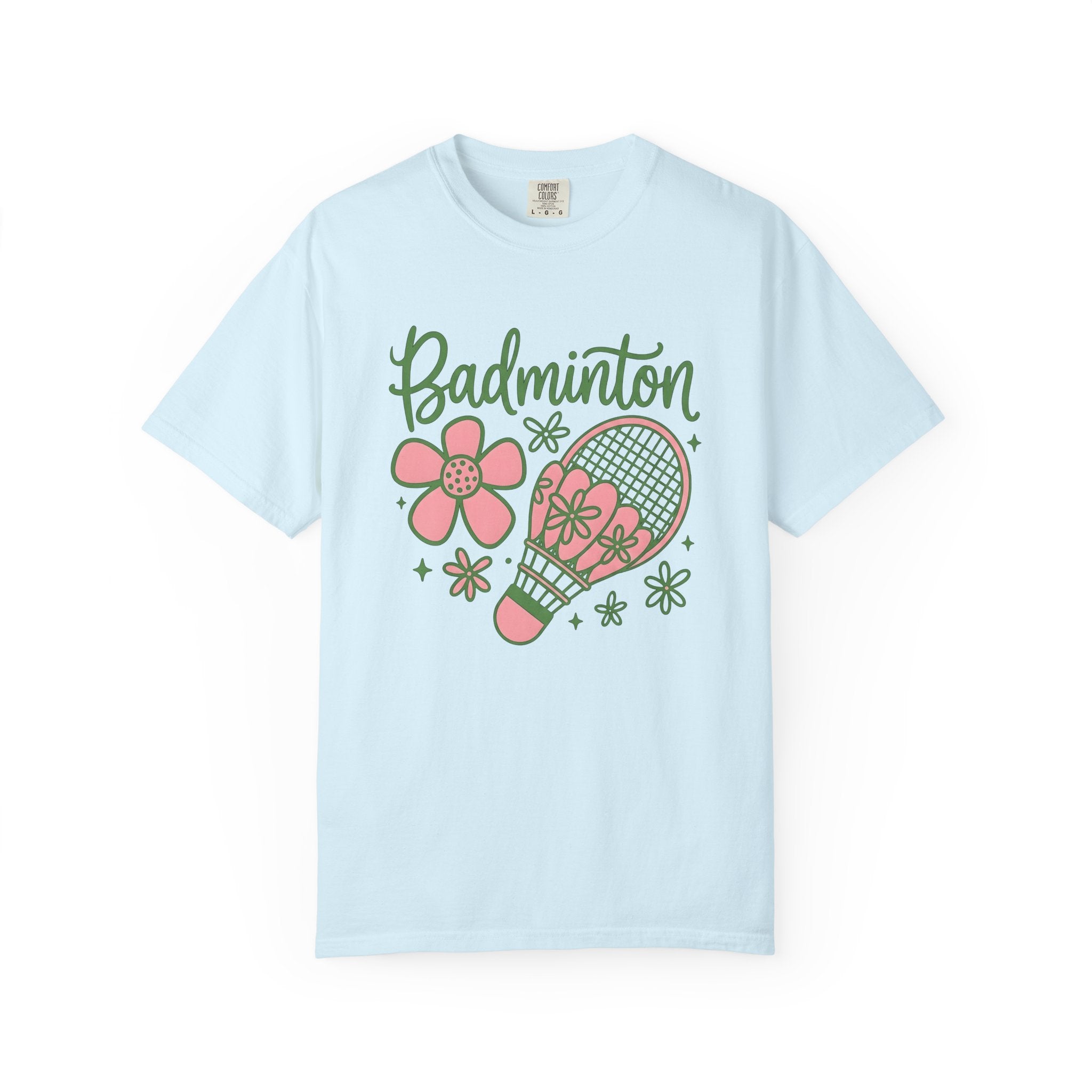 Badminton Racket Shirt Badminton Floral Gift Women Playful Tee Racket T-Shirt Badminton Enthusiast Fun Tshirt Botanical Graphic Retro Flower