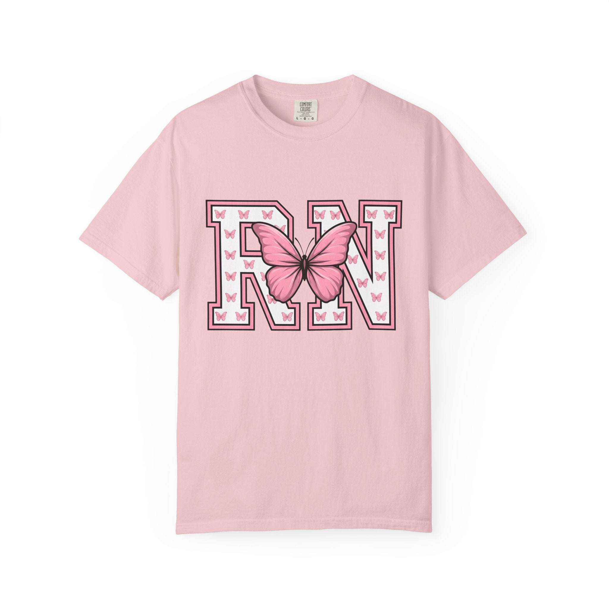 Butterfly Lettering Shirt Nurses Garden Gift Women Thick Tee Typography T-Shirt Nurse Enthusiast Handwriting Tshirt Gardening Graphic