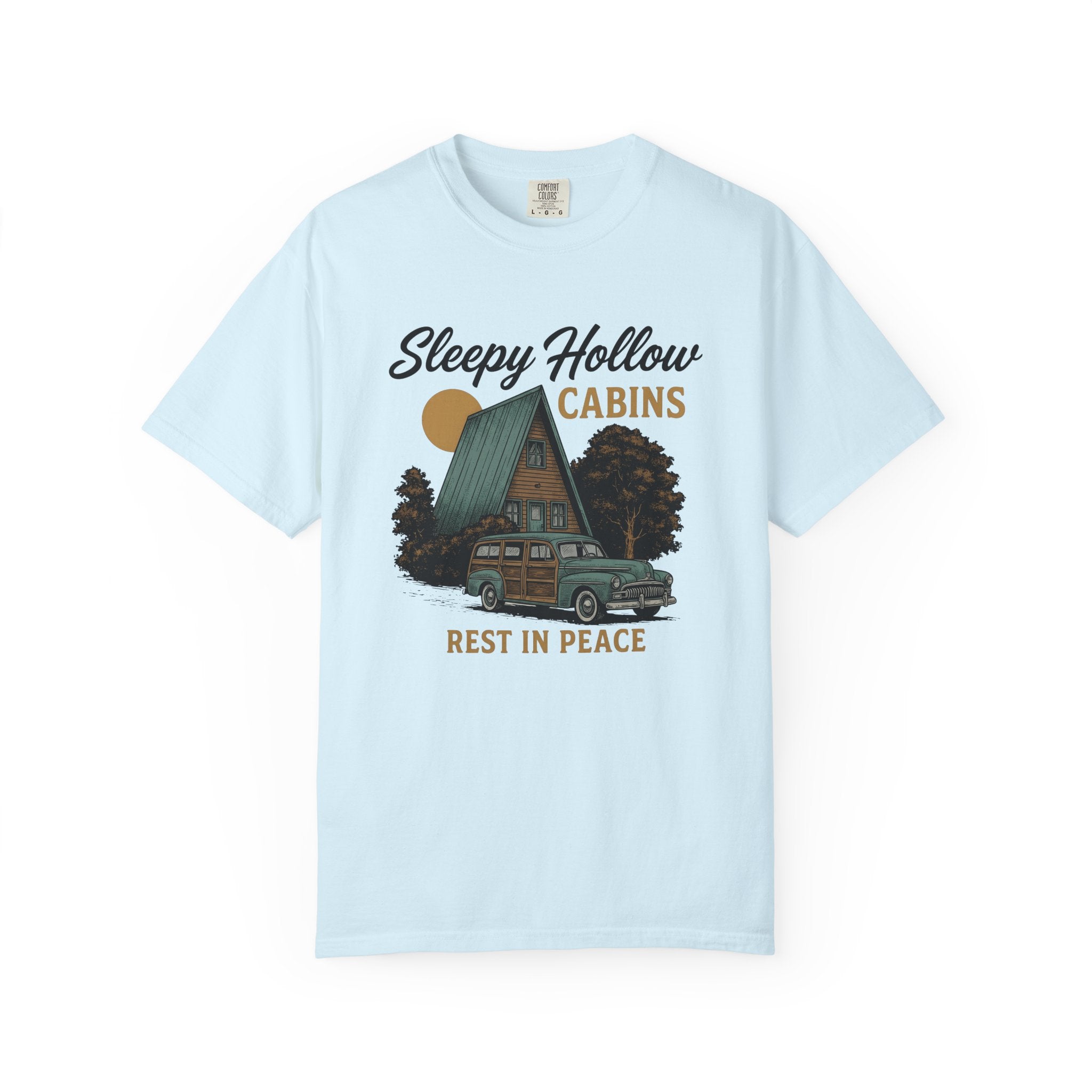 Cabin Car Shirt Halloween Spooky Gift Women Vintage Tee Rv T-Shirt Horror Fan Creepy Graphic Creepy Illustration Retro Tree Tshirt