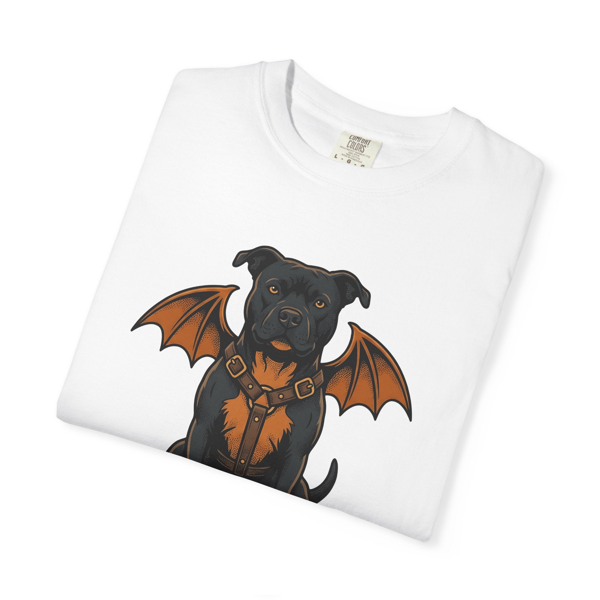 Pitbull Bat Wings Shirt Halloween Puppy Gift Women Sketch Tee Bully T-Shirt Horror Fan Pitbull Drawing Old School Belt Tshirt