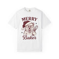 Bear Festive Hat Shirt Christmas Dessert Gift Women Doodle Tee Teddy T-Shirt Christmas Fan Cartoon Tshirt Sweets Graphic Minimalist Spoon