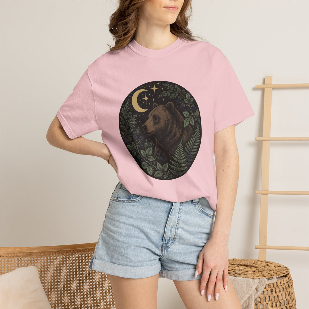 Bear Woodland Shirt Animals & Flowers Outdoors Gift Women Floral Tee Bear T-Shirt Wildlife Fan Botanical Tshirt Wilderness Graphic Retro