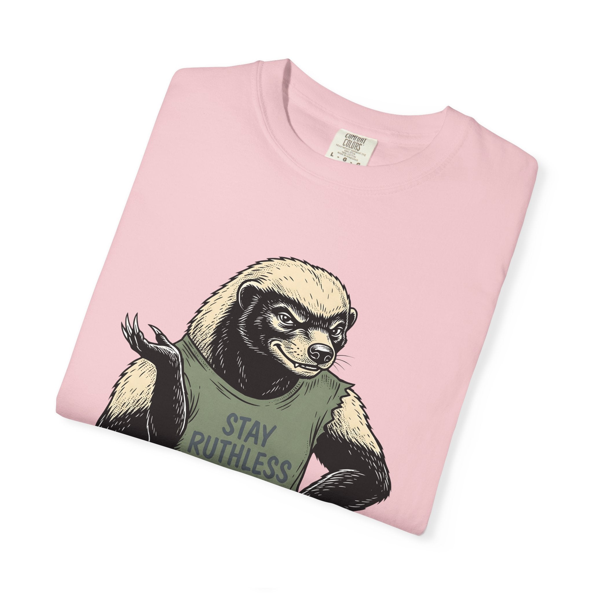 Honey Badger Shirt Funny Animal Gift Women Cartoon Tee Ratel T-Shirt Humor Fan Comic Graphic Wildlife Illustration Vintage T-Shirt Tshirt