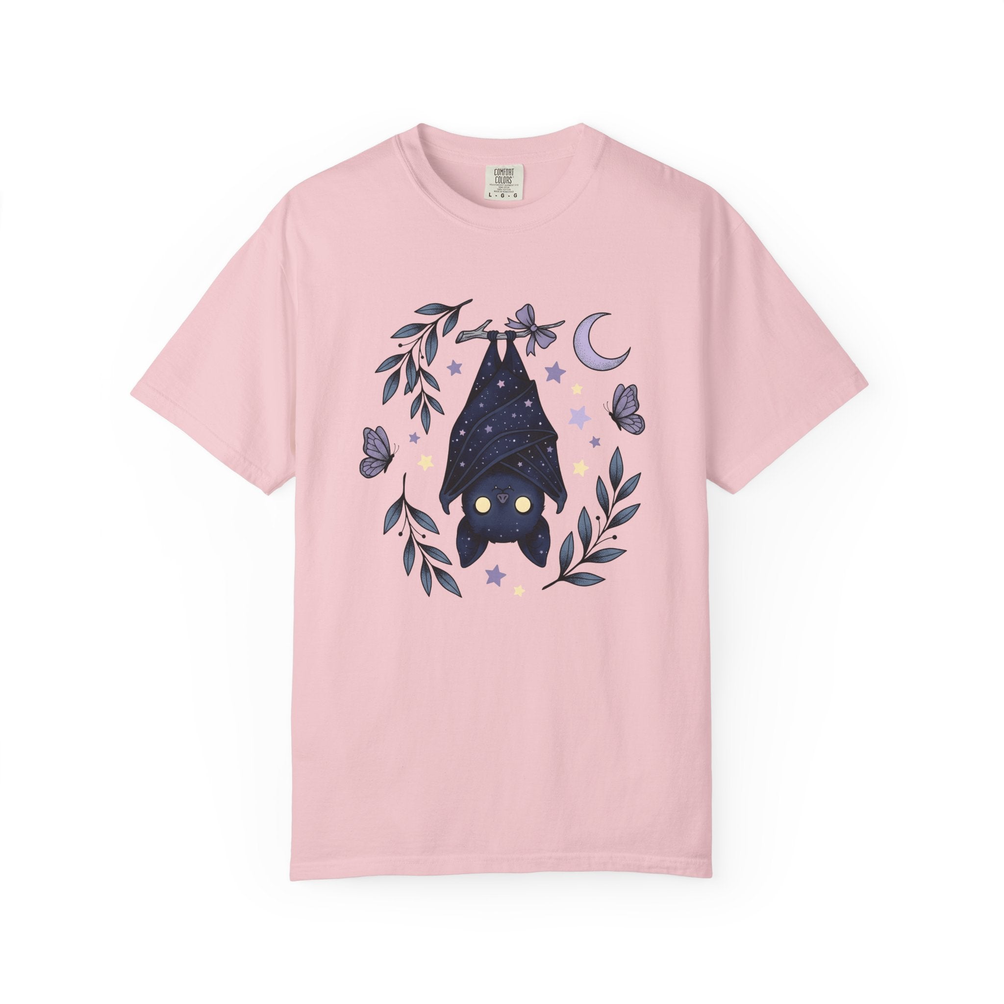Cute Bat Shirt Boho Chic Gothic Gift Women Whimsical Tee Flying Fox T-Shirt Bohemian Fan Fantasy Tshirt Dark Graphic Mystical Butterfly
