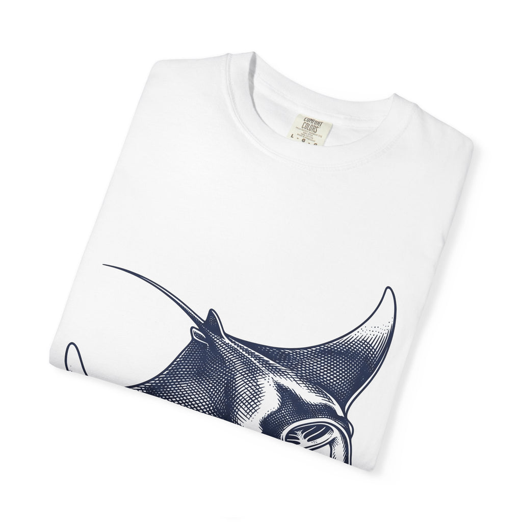 Manta Ray Shirt Animals Underwater Gift Women Classic Tee Devil Ray T-Shirt Wildlife Fan Sea Creature Tshirt Submarine Graphic Doodle Ocean