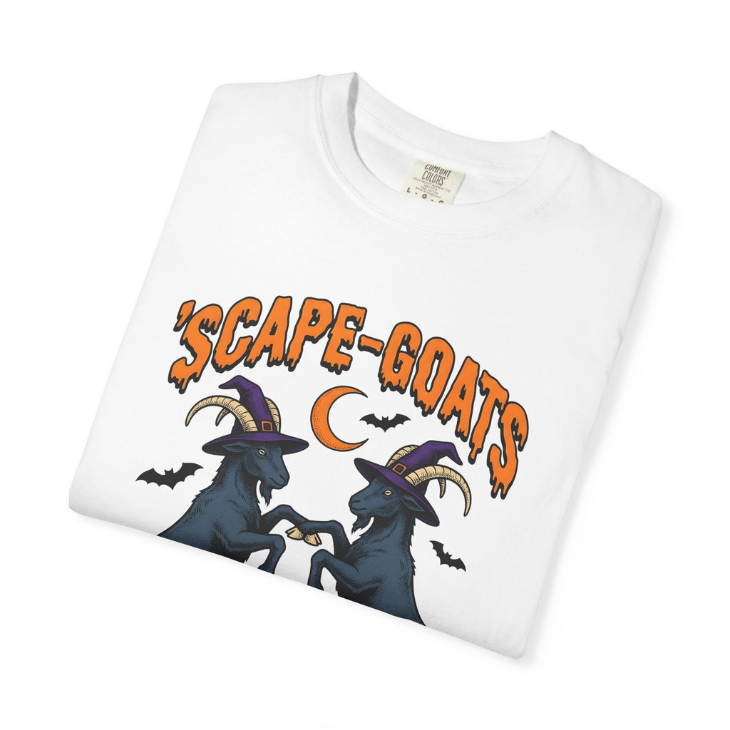 Witch Goats Shirt Halloween Animals Gift Women Spooky Tee Goat T-Shirt Horror Fan Creatures Graphic Tshirt Vintage Crescent Moon Tshirt