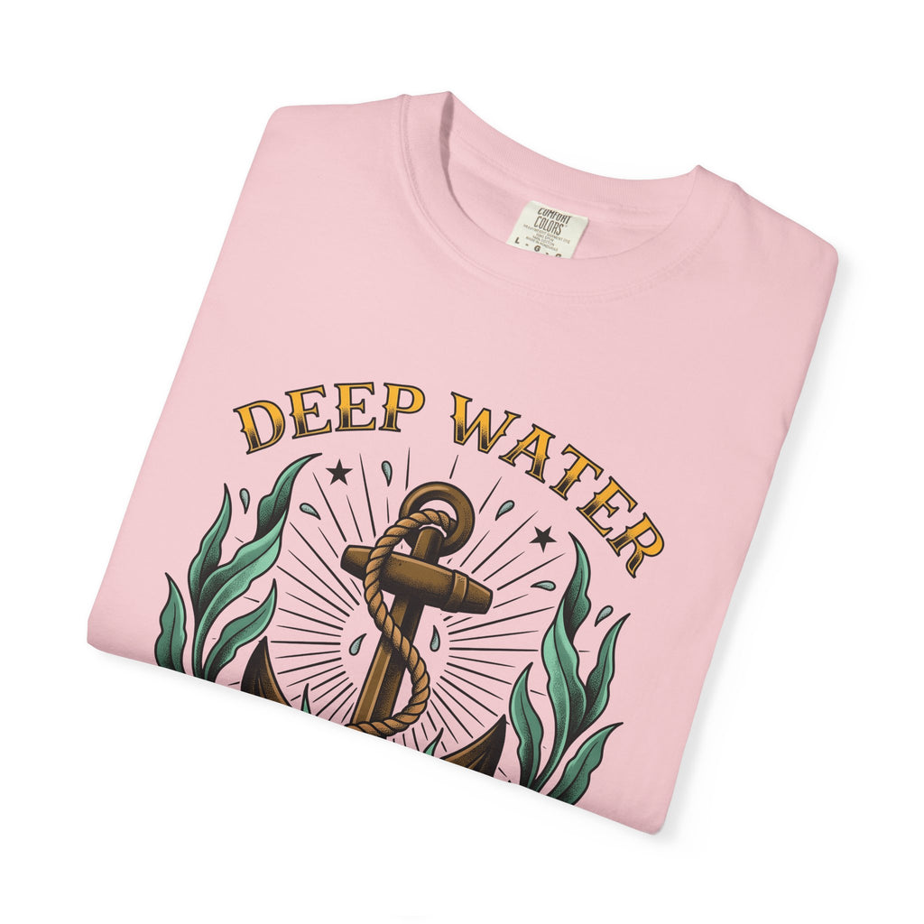 Anchor Bloom Shirt Boho Chic Sailing Gift Women Illustrative Tee Floral T-Shirt Bohemian Fan Hand Drawn Tshirt Nautical Graphic Sketch Line