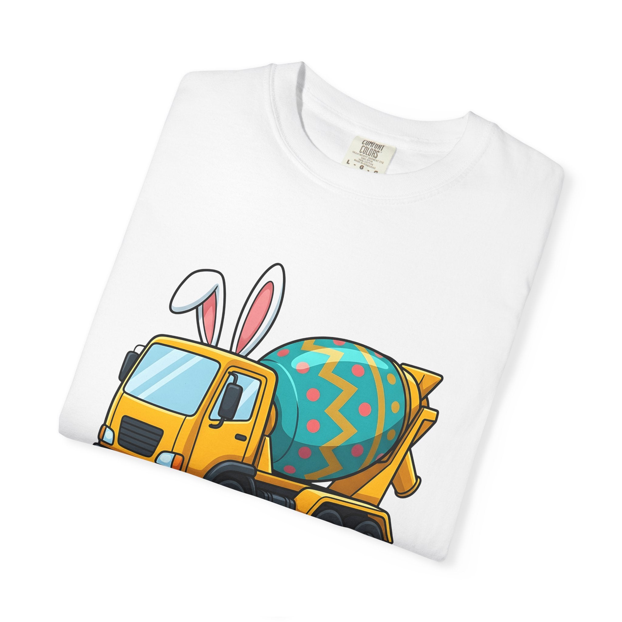 Cement Truck Shirt Easter Construction Gift Women Cartoon Tee Concrete Mixer T-Shirt Easter Fan Comic Tshirt Building Graphic Whimsical
